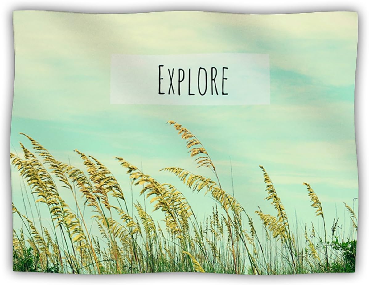 Robin Dickinson Explore Quote Green Pet Dog Blanket, 40 by 30-Inch