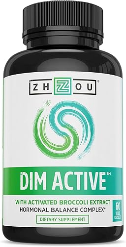 Miniatura 1 de Zhou DIM Active  Suplemento de metabolismo de menopausia y estrógeno con extracto de semillas de brócoli y bioperina de 250 mg DIM Plus  Para
