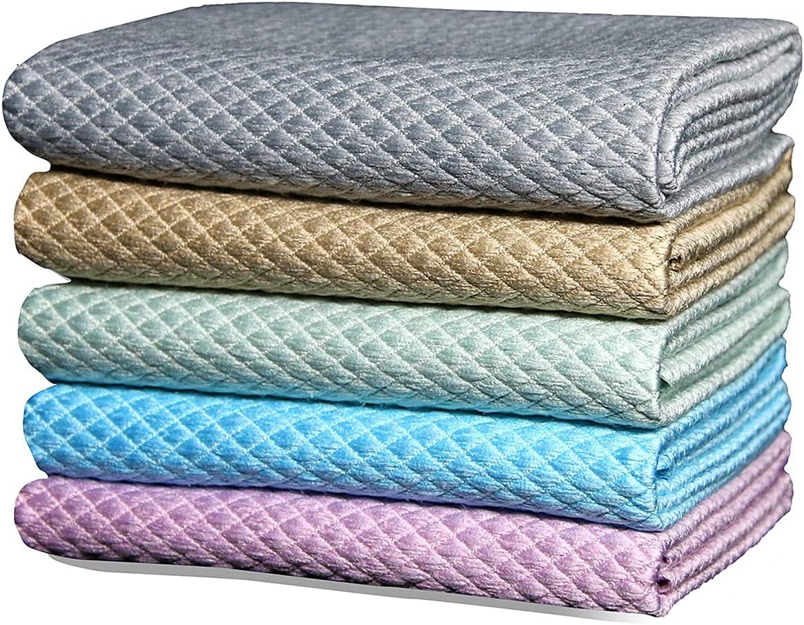 40 * 30cm 5 Packs Kitchen Cleaning Cloth Microfiber Towel Cloth Multi Purposes Clean Towel Nanoscale Easy Clean Rags for Cleaning Mirror Glass Screen
