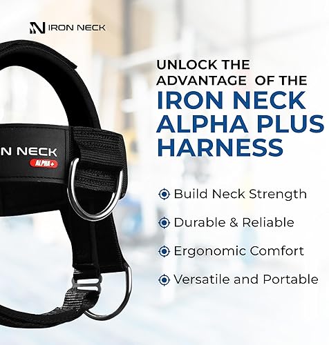 Miniatura 7 de Iron Neck Arnés Alpha Plus y kit pesado, arnés de levantamiento de pesas para el cuello para entrenamiento de fuerza, corrección de postura,