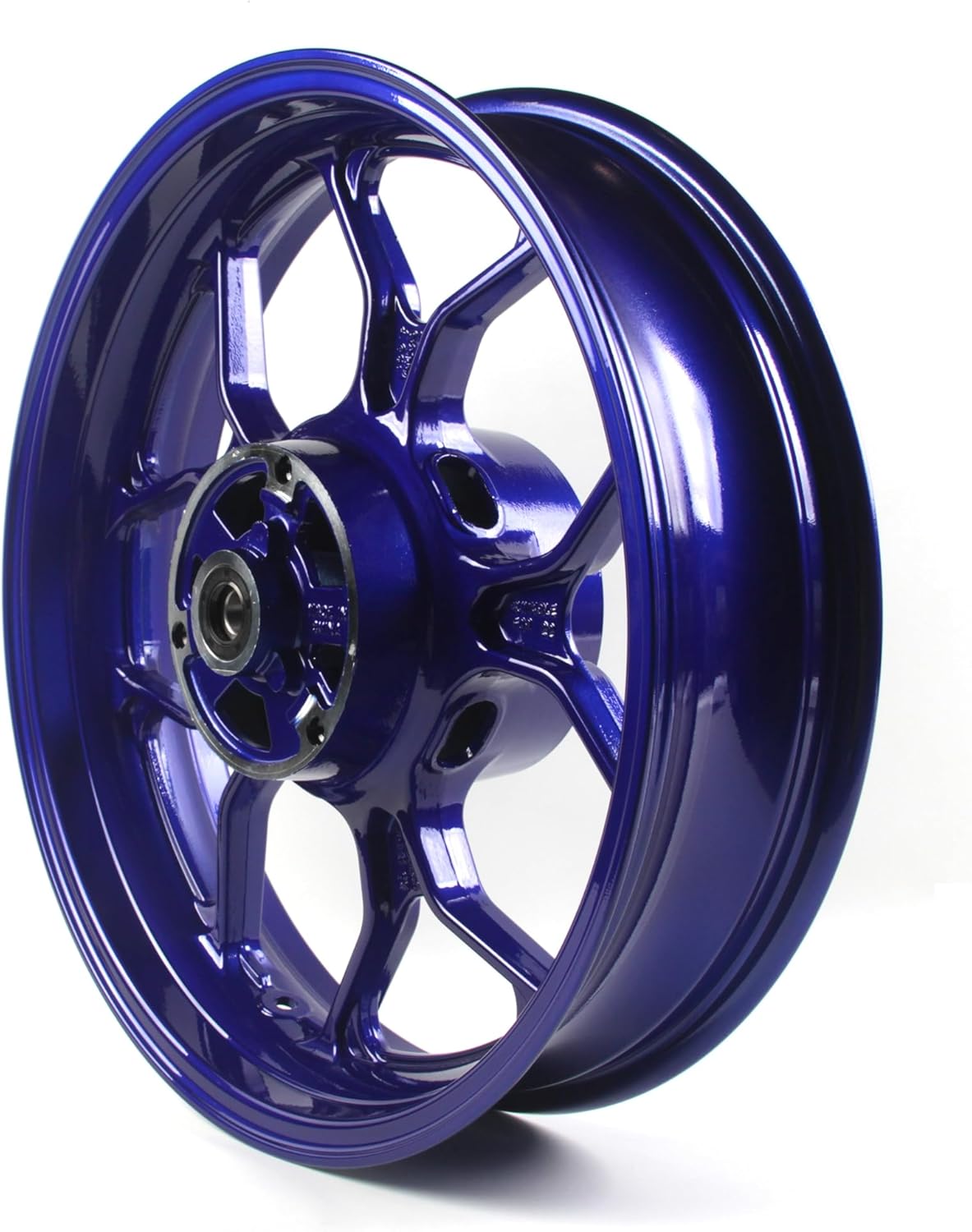 Blue Rear Wheel Rim Compatible with Yamaha YZF R3 R25 2015-2024 ABS include, MT03 MT25 2015-2024, Bearing include, Motorcycle Replacement Accessories Parts