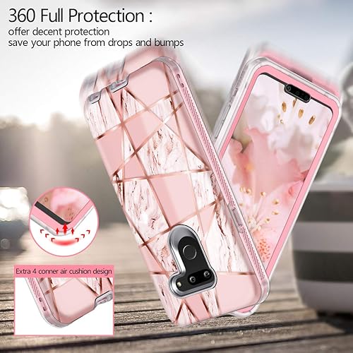 Miniatura 3 de Hekodonk Funda para LG G8 ThinQLG G8, protector de pantalla integrado, resistente de alto impacto, policarbonato duro, TPU, parachoques de cuerpo