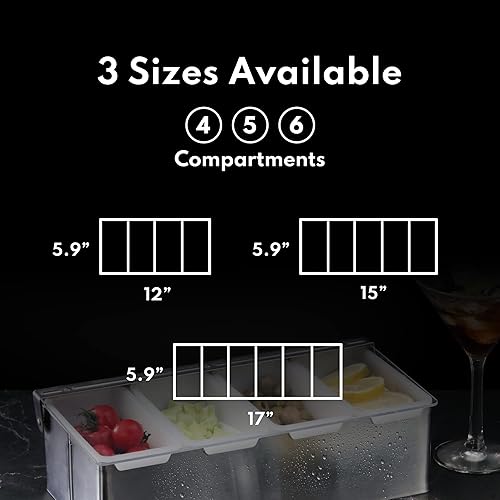 Miniatura 6 de New Star Foodservice 535436 Dispensador de condimentos de acero inoxidable con 4 compartimentos (no incluye bandeja de hielo)