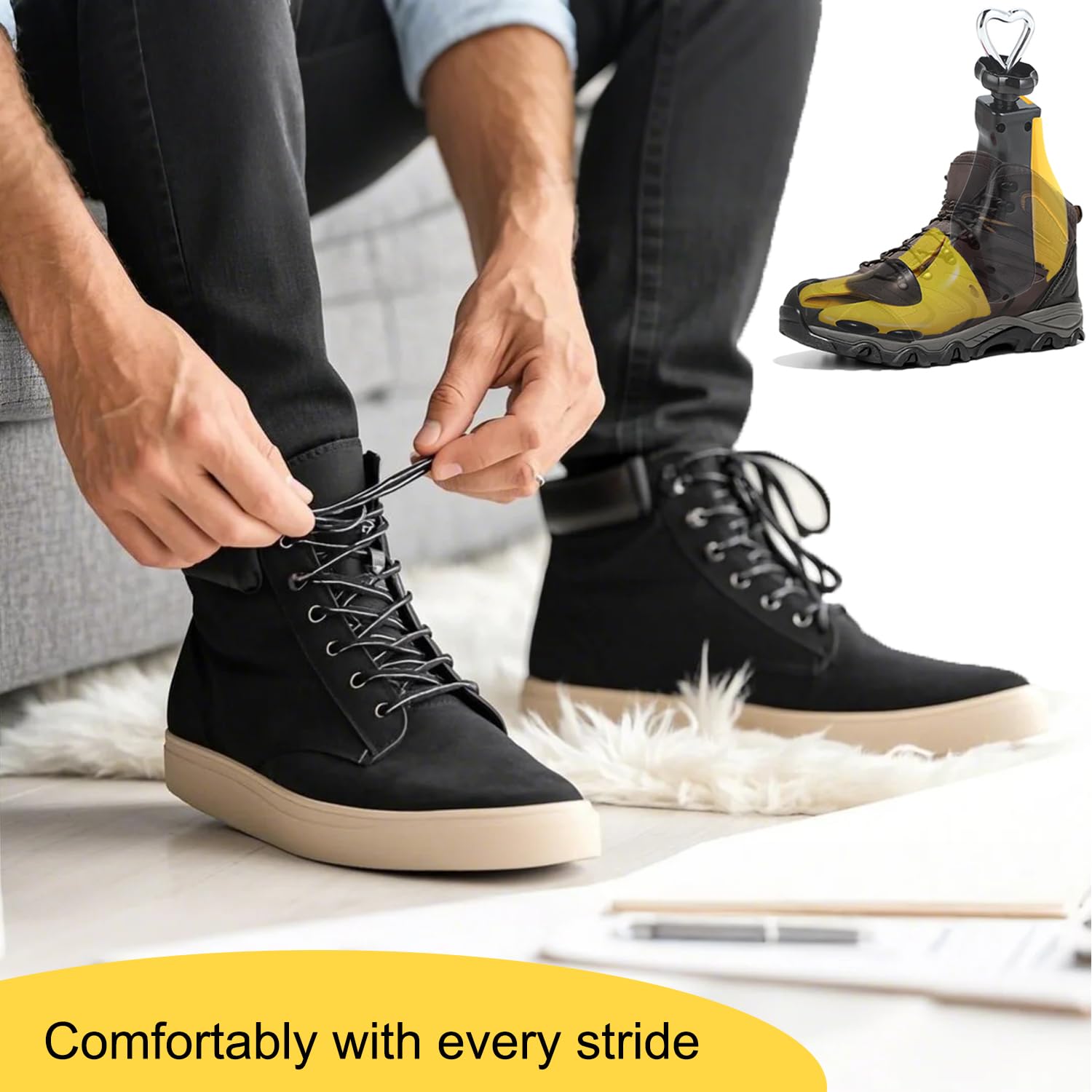Hormas para Zapatos Ajustables Longitud y Anchura, Ensanchador de Zapatos con Calzador para Hombre y Mujer