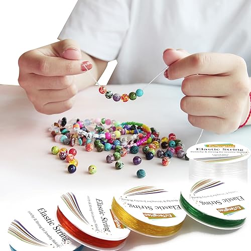 Miniatura 8 de EuTengHao Paquete de 10 cuerdas de cristal de 0.031 pulgadas (0.031 pulgadas), cordón elástico para pulseras y joyas (10 colores, 59.9 pies)