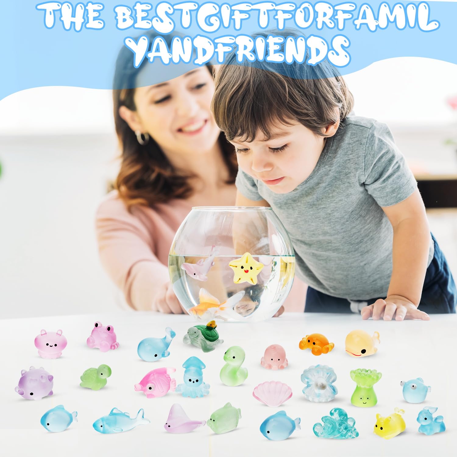 40pcs Luminous Mini Ocean Resin Animals,40 Styles Tiny Sea Animals Glow in The Dark Miniature Little Small Resin Animal Figures Bulk for Fairy Garden Micro Landscape Aquarium Dollhouse Decor - Image 4
