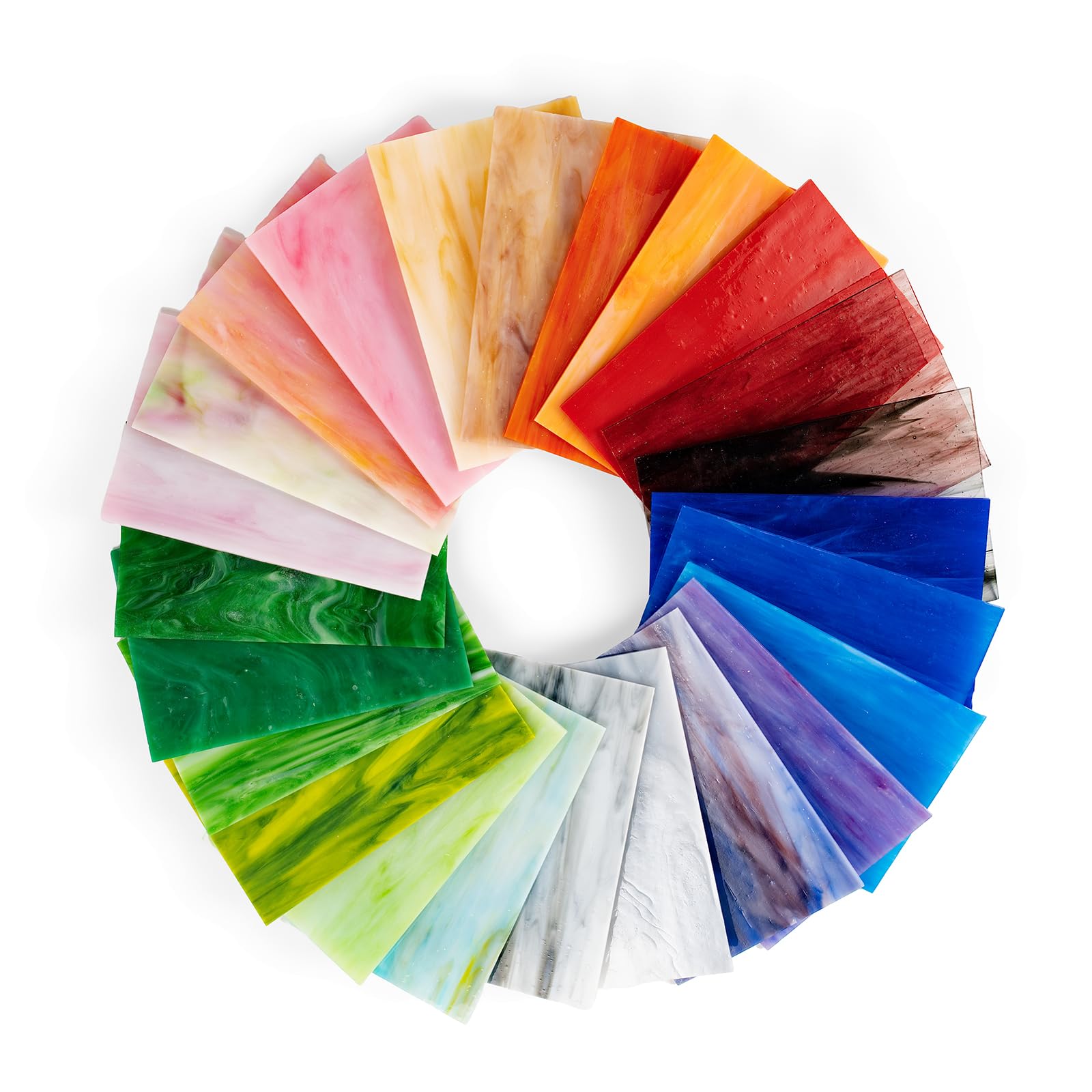 24 Pièces Verre pour Vitrail Opaque 10x15cm, Feuilles Mosaïque Irisées Couleurs Mélangées, Fournitures Loisirs Créatifs DIY, Attrape-Soleil et Décoration Maison
