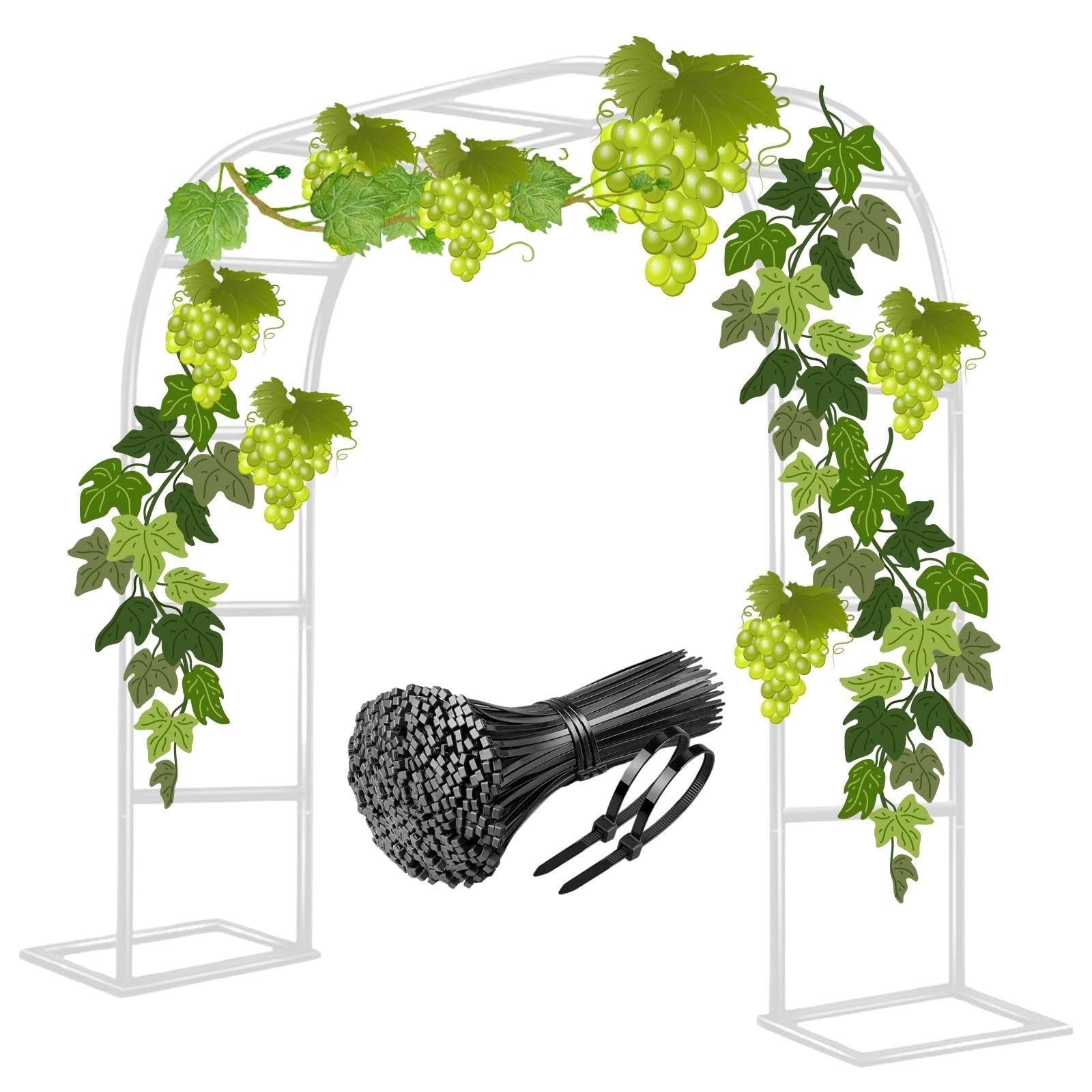Rankgitter aus Metall für Kletterpflanzen und Rosen, Hochzeitsdekoration, 200/220/230 cm (weiß, 180 x 220 cm) – perfekter Pflanzenstecker für Gartenliebhaber