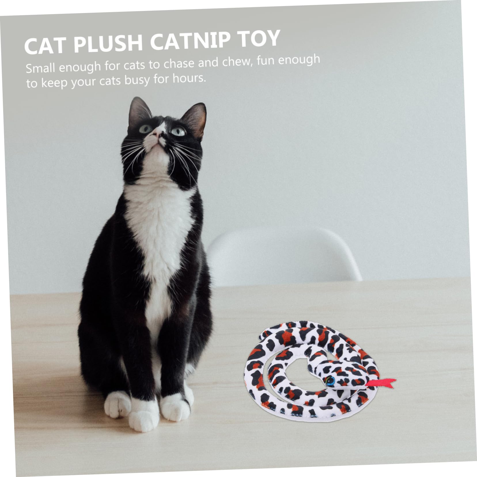 HEMOTON Jouet Serpent en Peluche pour Chats D'intérieur, Jouet Interactif Pratique et Léger de Serpent Dessin Animé, pour Animaux de Compagnie