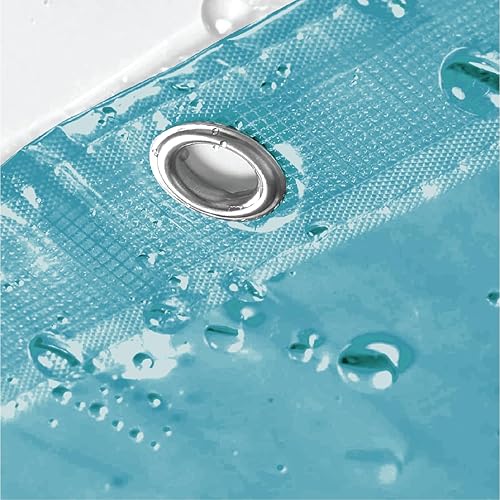 Miniatura 5 de Cortina de ducha de calibre 3, cortina de ducha de vinilo de 70 x 72 pulgadas con ojales metálicos inoxidables y 3 pesos magnéticos, sin olor y