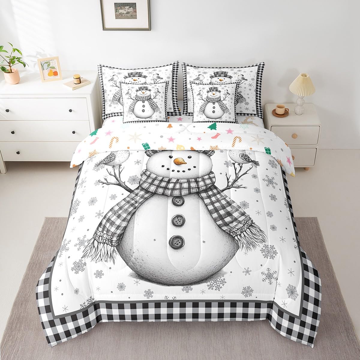 Parure de lit 7 pièces Manfei pour habiller un lit simple facilement sans dépareiller