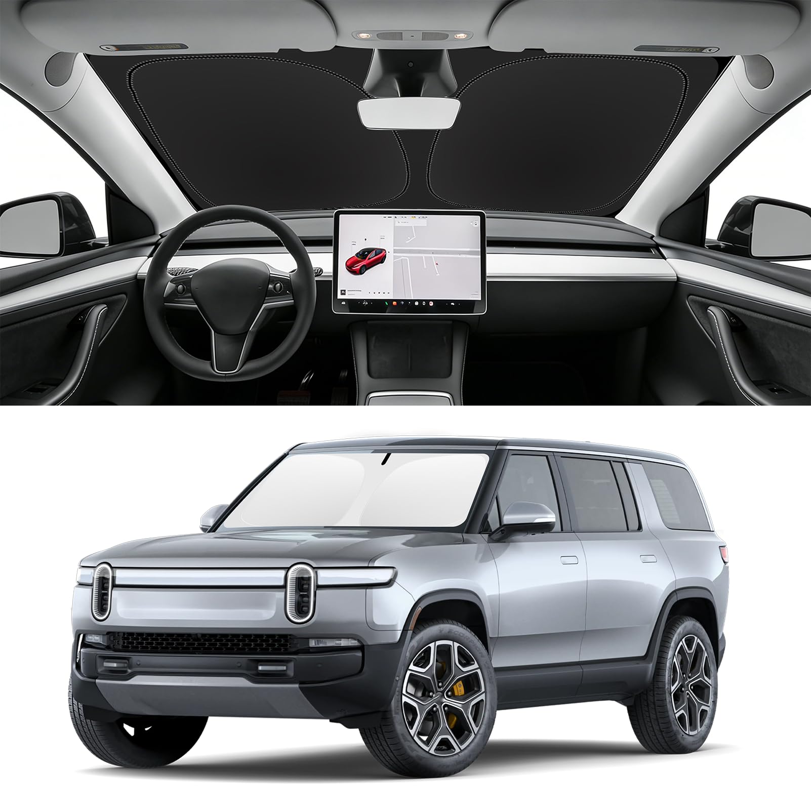 Custom Fit Windshield Sun Shade for Rivian R1S/R1T 2022-2025