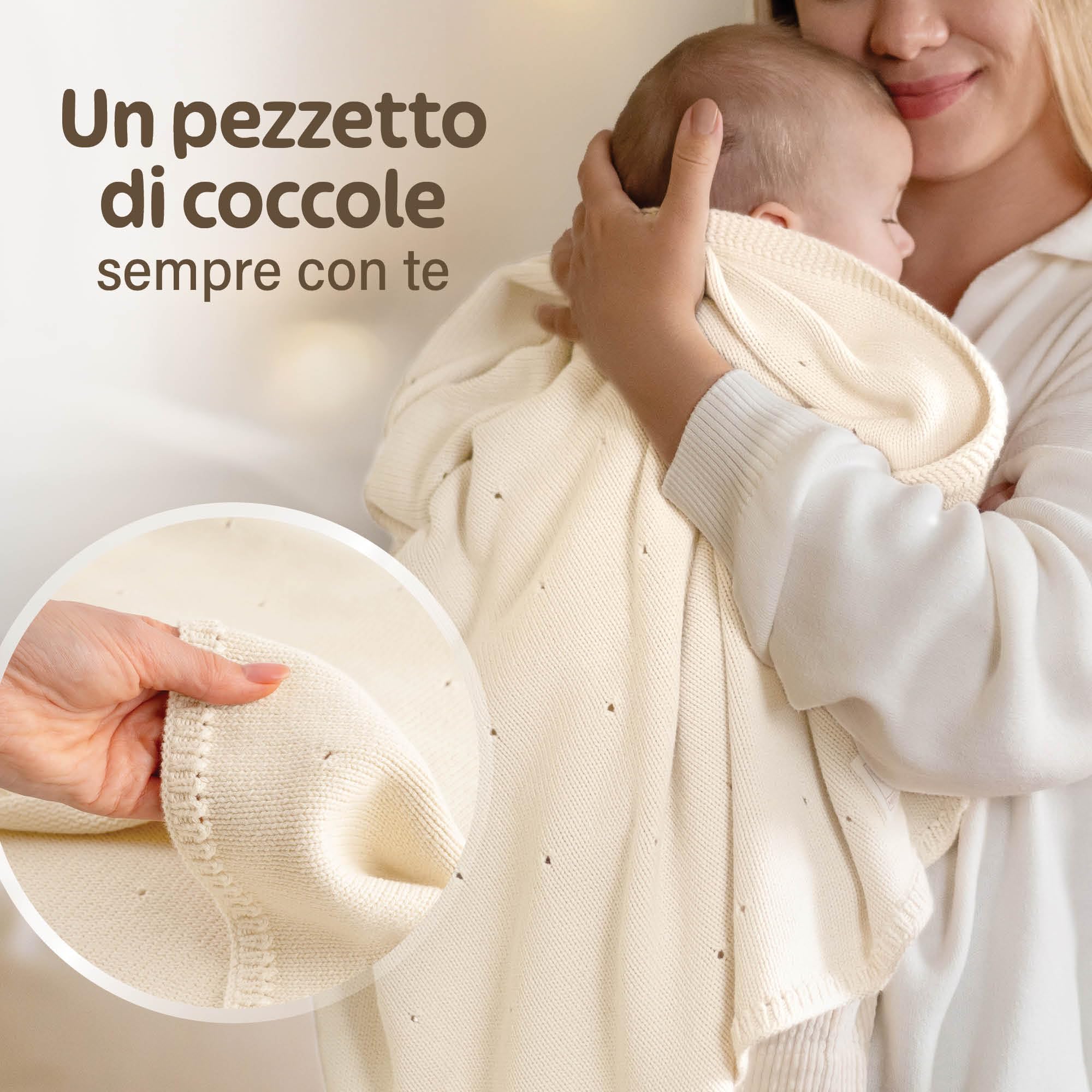 Merle Toys® Premium Coperta Cotone Neonato, 100% Biologica, Copertina Neonato Cotone Estiva e Inverno, Soprattutto Traspirante, Certificata GOTS, OEKO-TEX, Morbida e Termoregolatrice, 80x100cm, Bianco