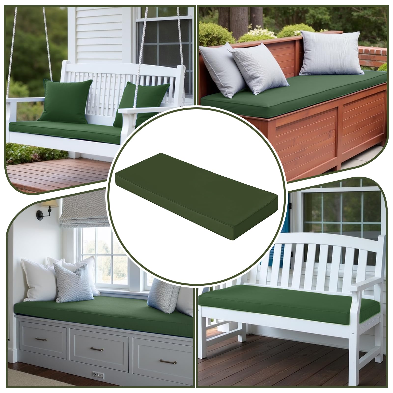 Cuscino per Sedia da Giardino Cuscino per Panca E Davanzale della Finestra Rivestimento Lavabile Base Antiscivolo Cuscino Sedia da Giardino 3 Posti Cuscino per Sedia Dondolo,No6,140X45X3CM