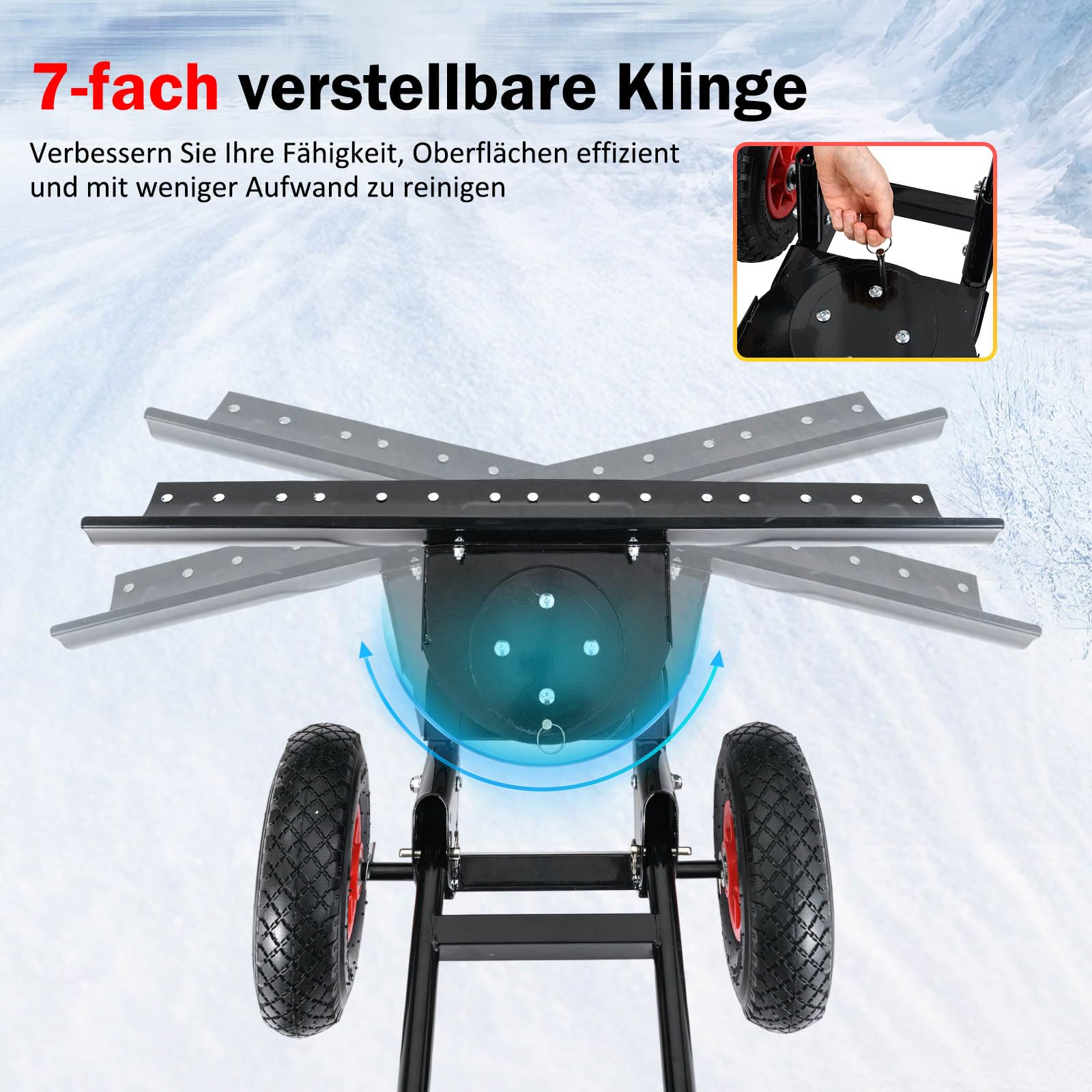 COSTWAY Schaufel Schneeschieber, Mit Rädern Und EV Produktbild-Vorschau 4