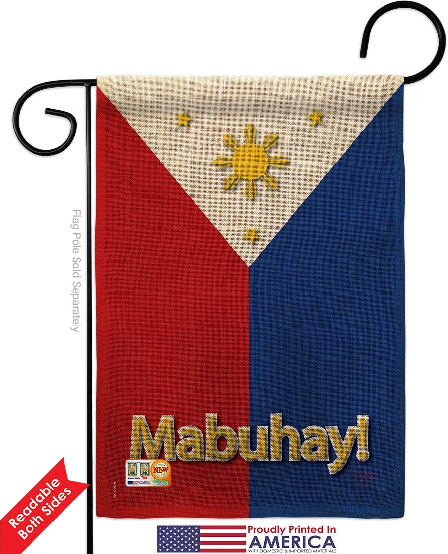 Philippines Burlap Garden Flag Regional Nationality Nation International World Country Particular Area Small Decorative Gift Yard House Banner Double-Sided Made In USA 13 X 18.5