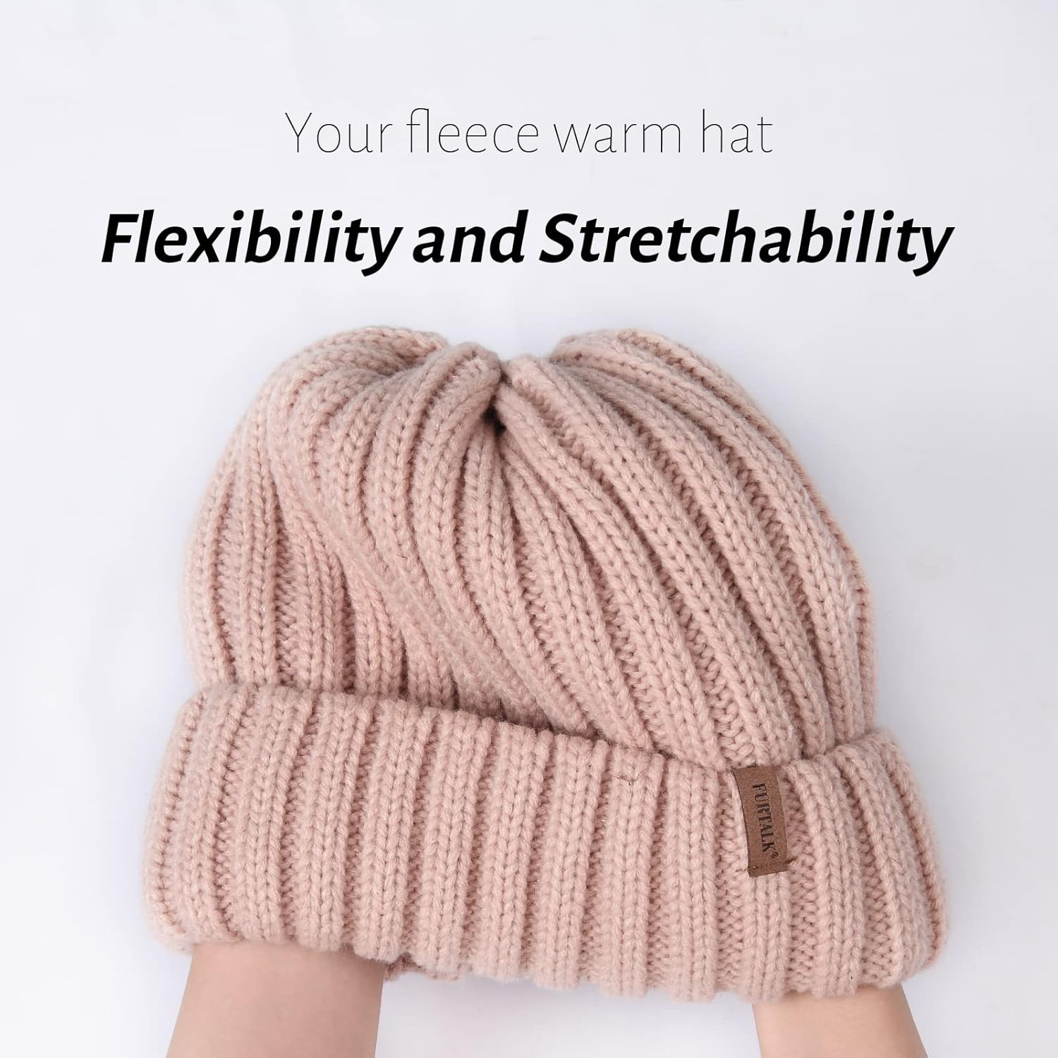 FURTALK Winter Hats for Women Fleece Lined Beanie Knit Chunky Womens Snow Cap - Image 2