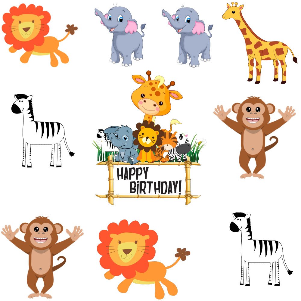 Party Propz Jungle Cardstock cutout 10PCs/animal theme birthday party supplies/Barnyard theme/jungle birthday decoration (B076D8PXWD) Amazon Price History, Amazon Price Tracker