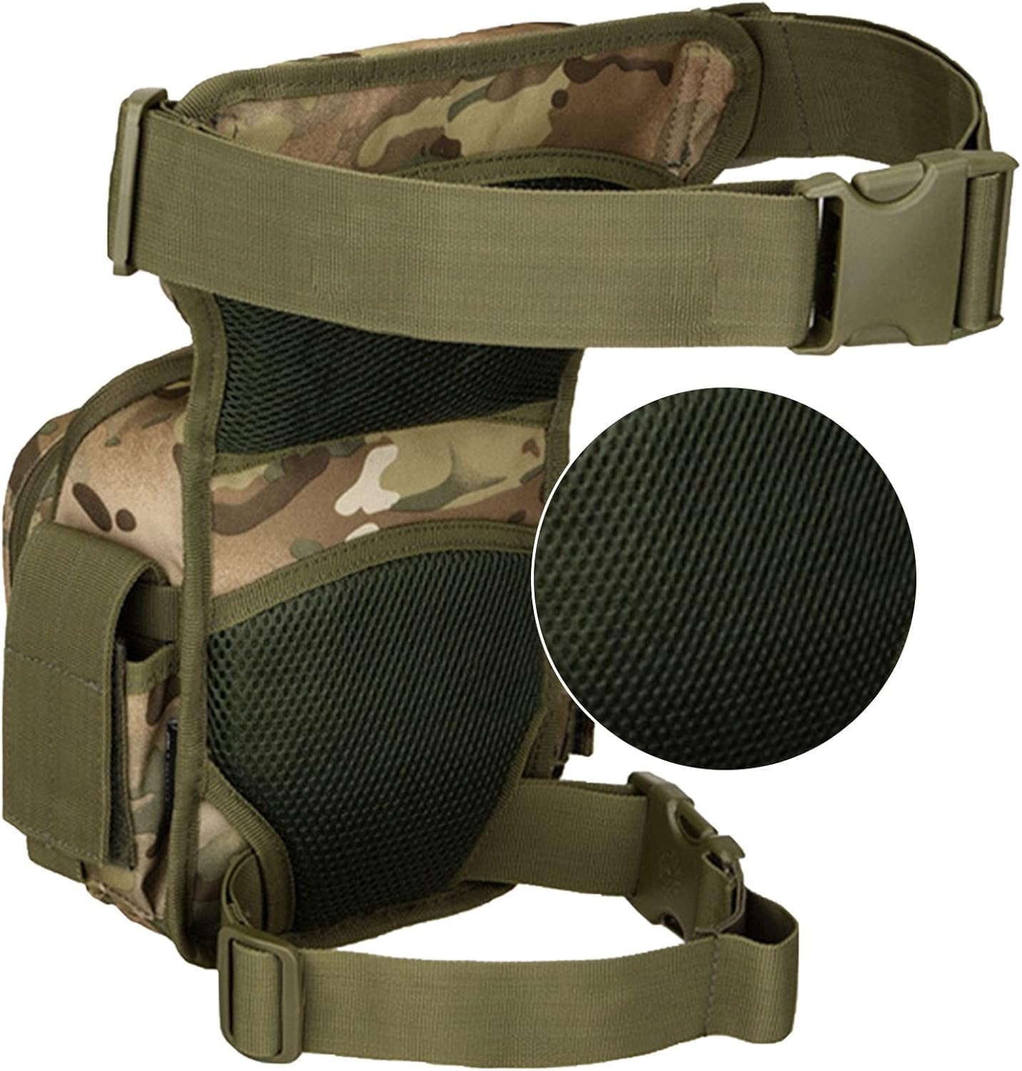 kingsea Tactical Drop Leg Bag Waterproof Tactical Thigh Pack Pouch Multifunctional Drop Leg Bag for Women Men Bike Motorcycle Cycling Camping Hiking (CP Camouflage)