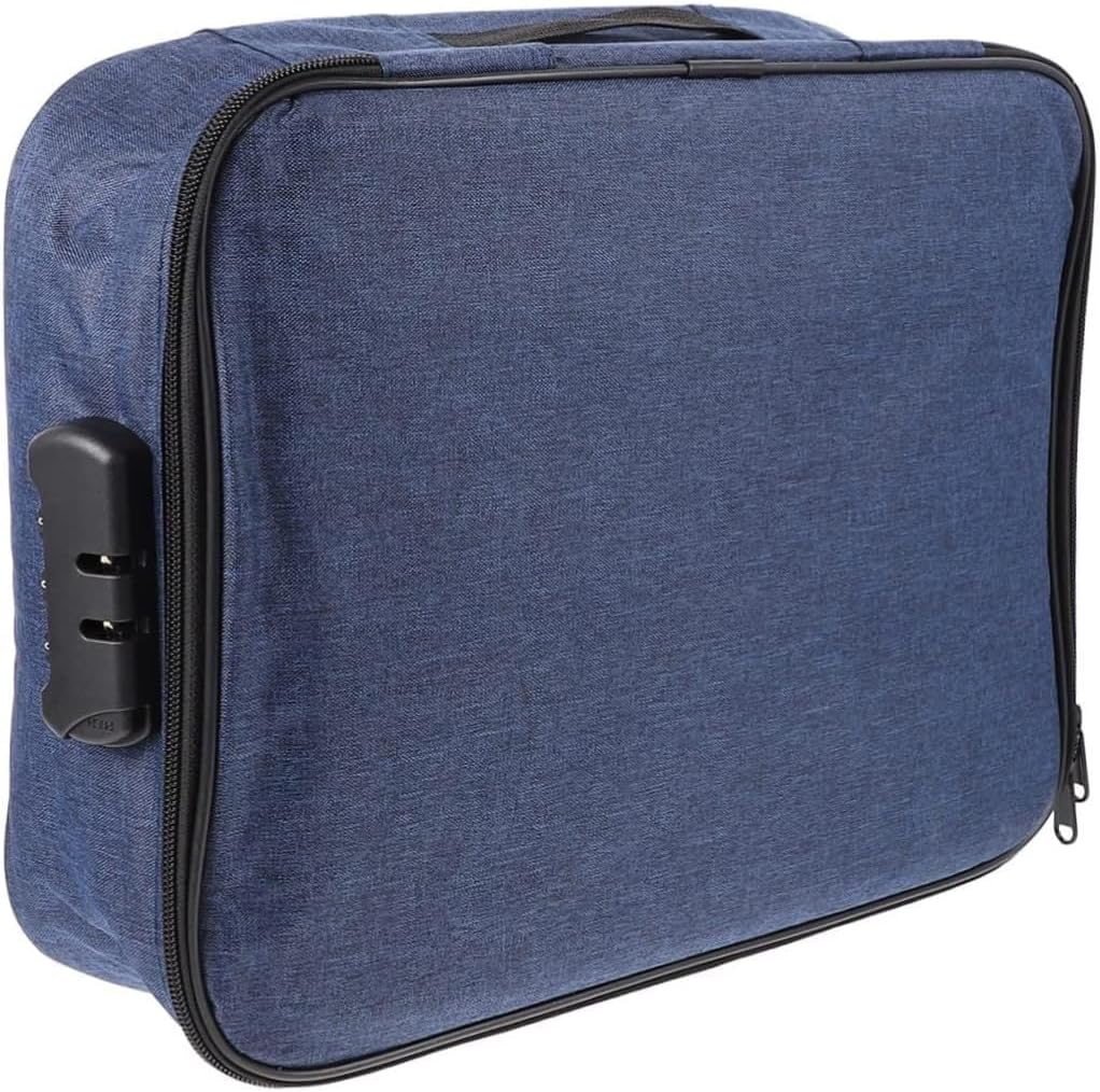 Multipurpose Document Organizer with Lock, Upgraded File Organizer Home Office Travel Safe Storage for Important Documents Files and More Small Certificate Bank Document Bag (Blue)