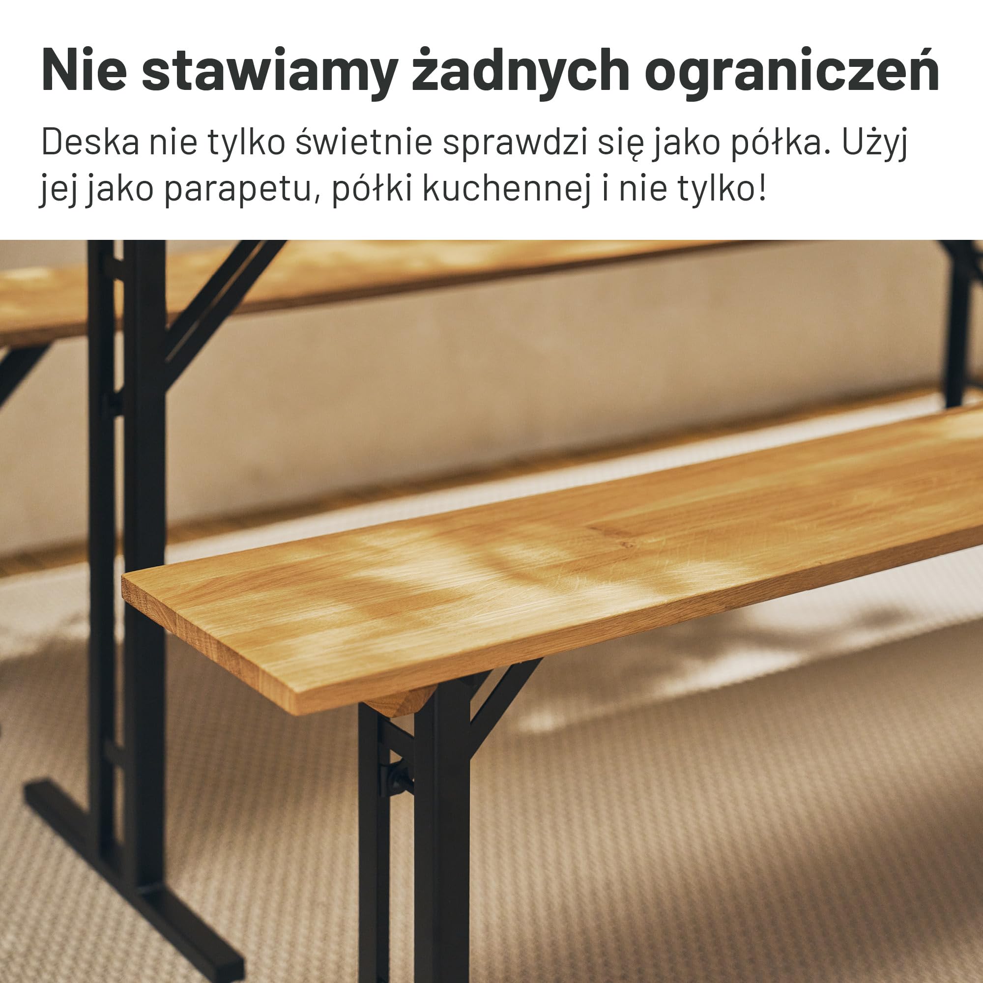Półka regałowa z dębu, półka ścienna, półka kuchenna, parapet, regał wiszący z litego drewna, wiele wymiarów, rustykalna półka ścienna, uchwyt na książki (G 30 cm, S 100 cm)