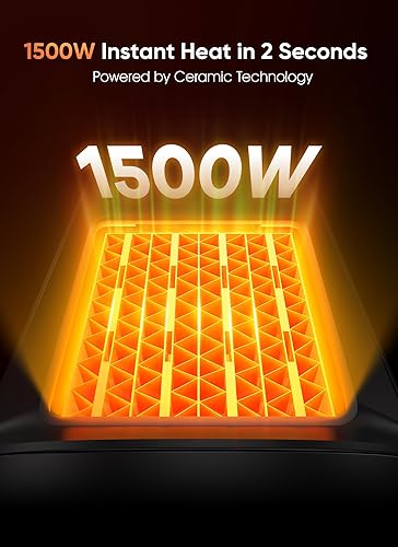 Miniatura 2 de GiveBest Calentador de espacio, calentadores portátiles de 1500 W para uso en interiores, calentador de cerámica PTC con modos de calefacción y