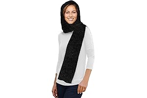 Marled Hooded Scarf with Fleece Lining | Snug Winter Head Wrap for Women