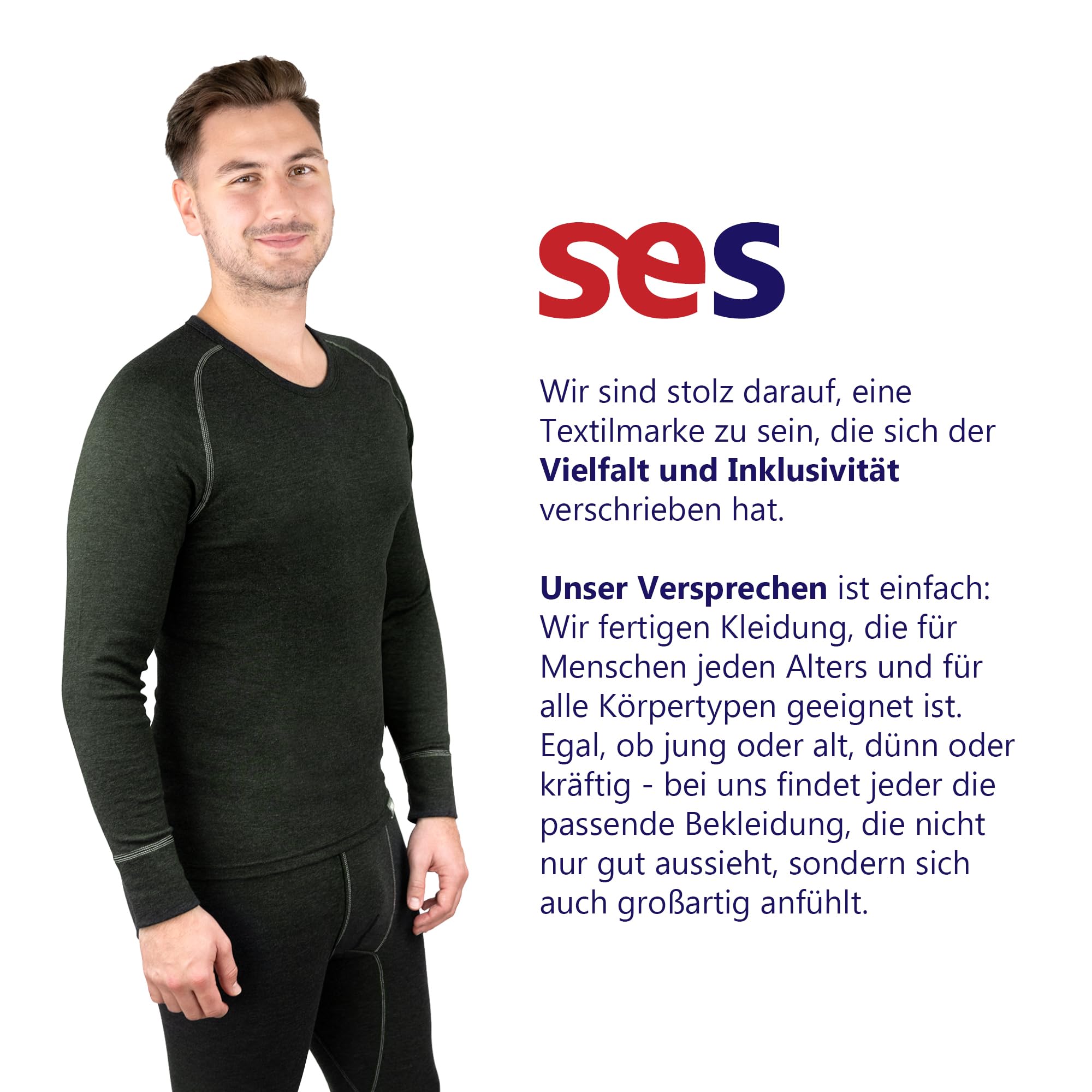 SES Męskie spodenki termiczne 3/4 z otworem S - 4XL z 75% bawełny i 25% poliestru / oddychające majtki męskie długie / bielizna termiczna dla mężczyzn dla ciepła i komfortu