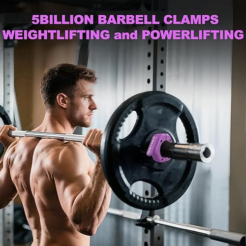 Miniatura 7 de Abrazaderas olímpicas de barra de 2 pulgadas (par) collares de barra para levantamiento de pesas seguro, clips de peso de liberación rápida para