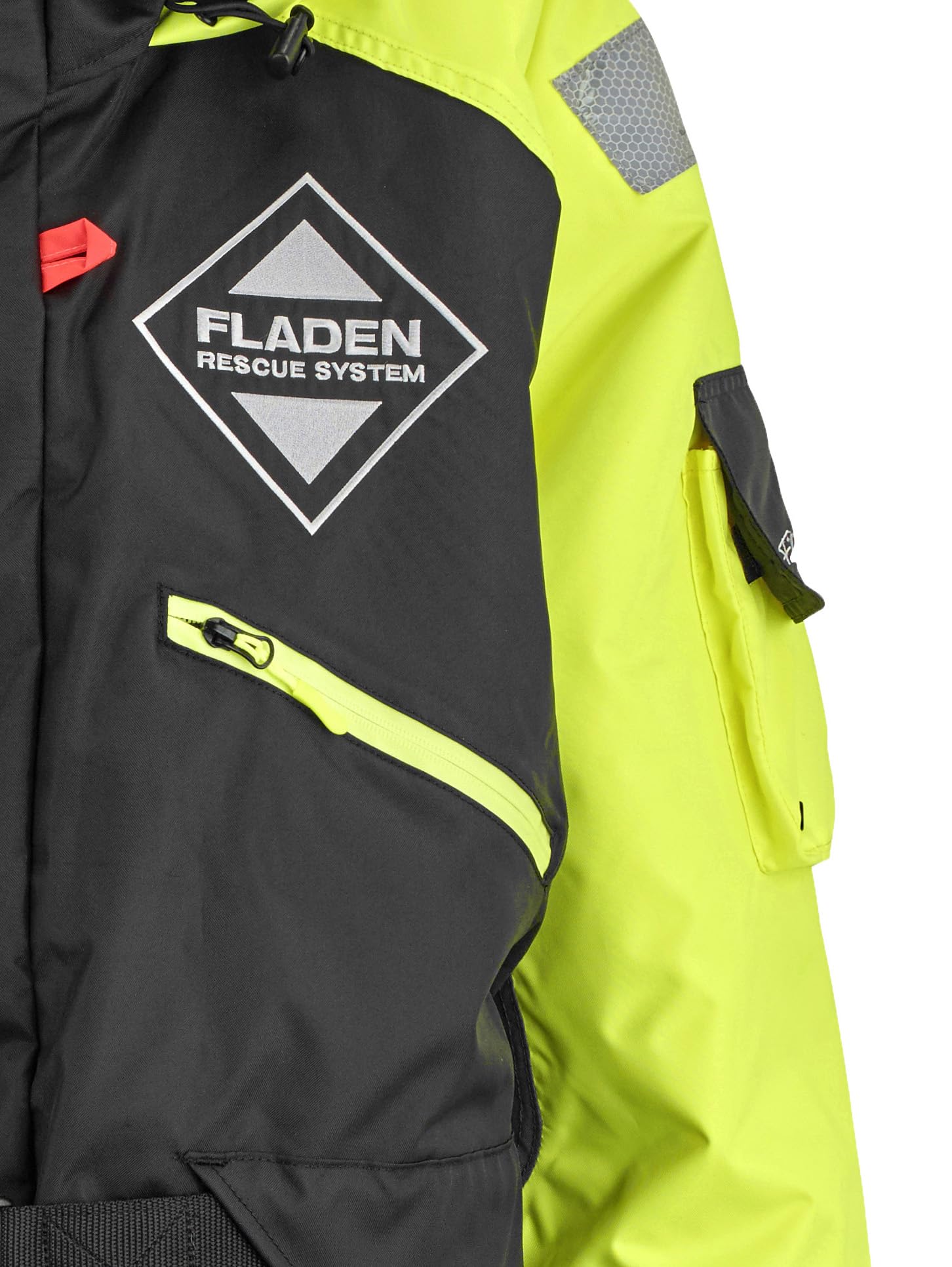 Fladen Rescue System – Noir et jaune Veste de flottaison – Marine flottabilité et protection thermique – en 393 Certifié, noir/jaune