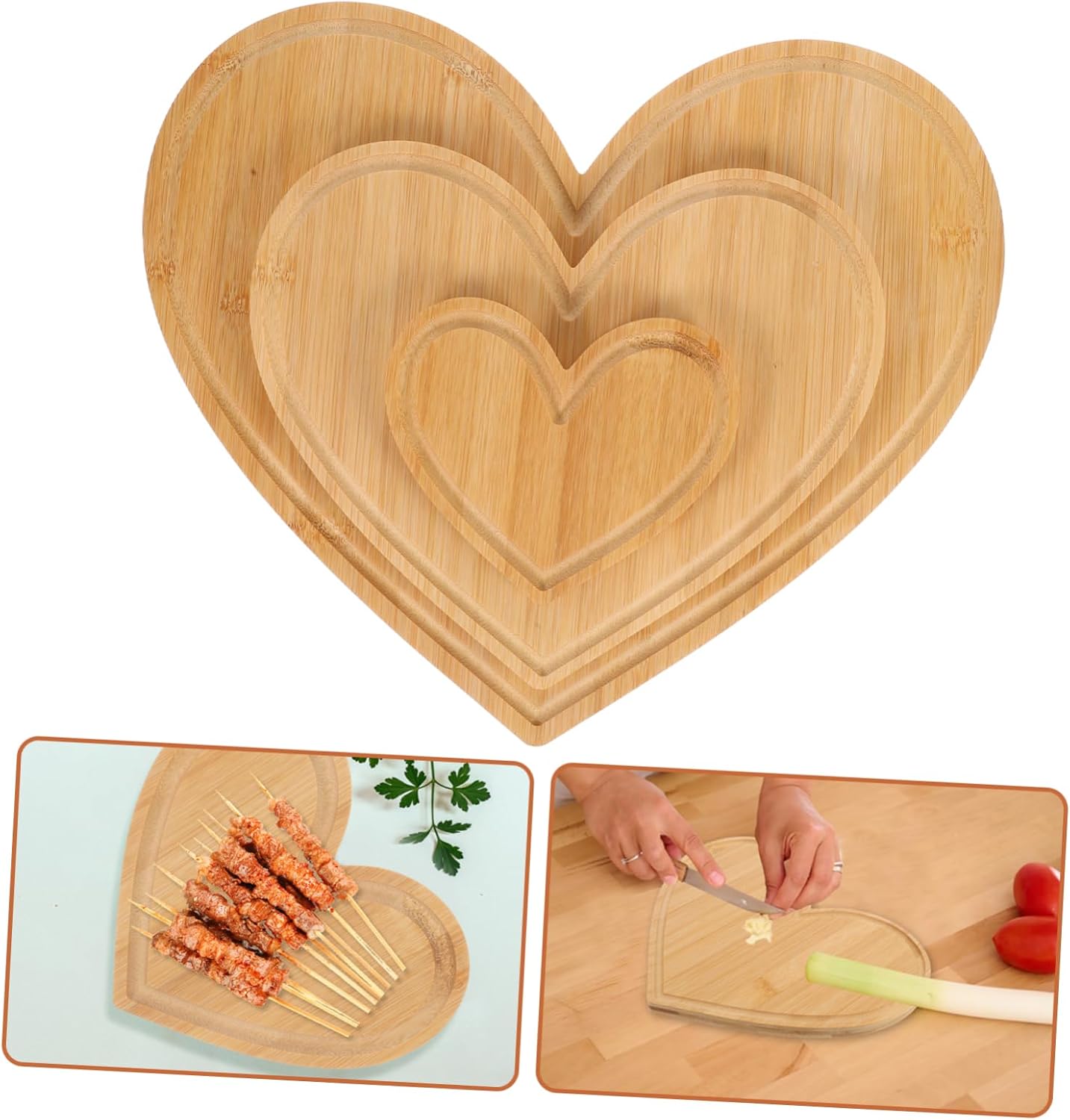 3pcs Heart Shaped Serving Tray Decorative Charcuterie Platter for Cheese Fruit and Snacks for Valentine Day and Entertaining