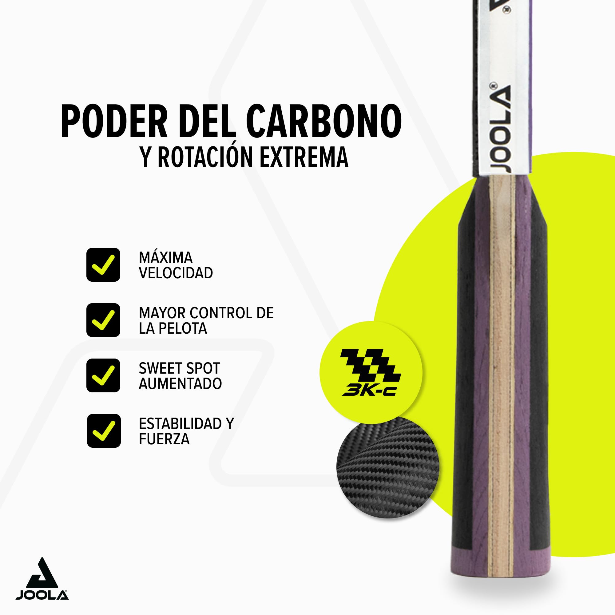 JOOLA Raqueta de tenis de mesa White Infinity Carbon – Raqueta profesional con almohadillas Micron+