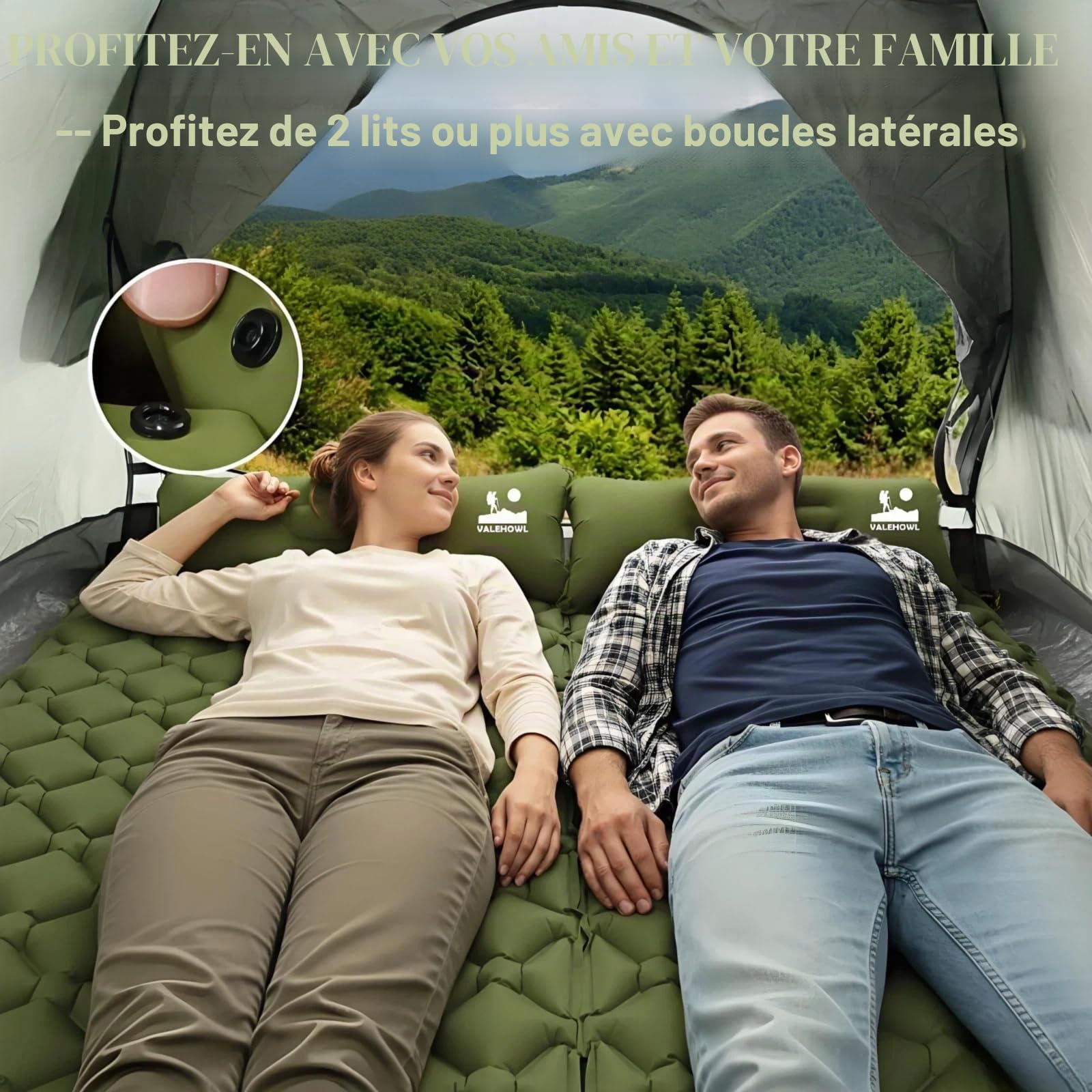 800g Matelas Gonflable Ultraléger de Camping, Tapis de Couchage Compact avec Pompe à Pied intégrée pour Tente, Randonnée, Extérieur