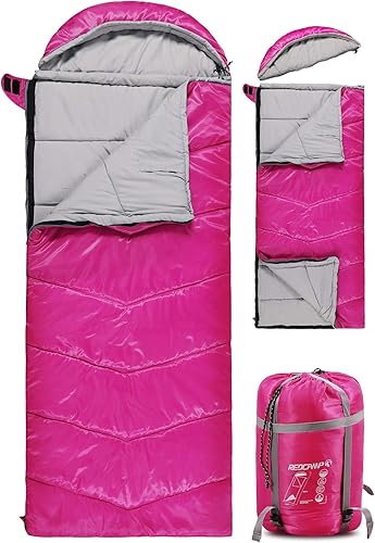 Vista 47 de Redcamp - Saco de dormir para niños, para acampada, 32 a 77 grados, 3 estaciones, clima cálido o frío, para niños, niñas y adolescentes, color azul