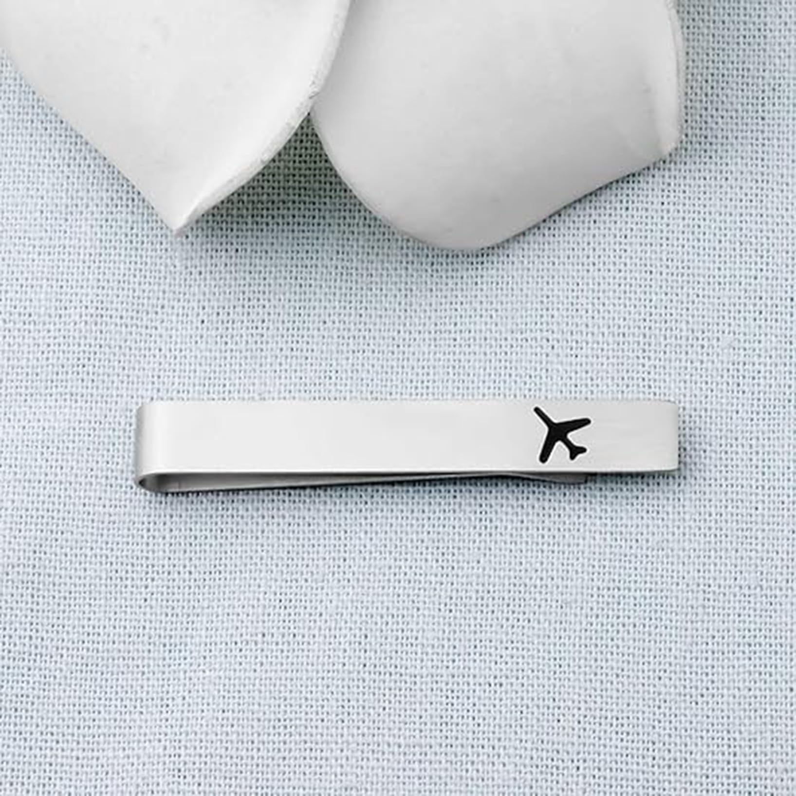 Clip de corbata de avión, joyería de avión, regalo de piloto, clip de corbata seguro para mosca, regalos de aviación, barra de corbata de piloto, regalos de viaje de larga distancia, regalo para