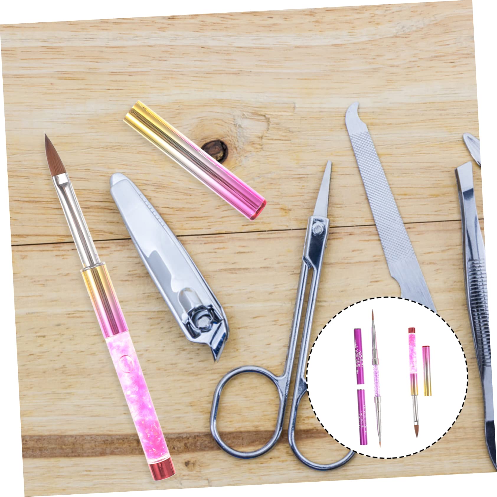 FOMIYES 4 Set Di Unghie Set Di Manicure Pennelli Per Unghie E Penne Da Disegno Strumenti Per Unghie Con Strass Per Uso Domestico 2 Pezzi*4