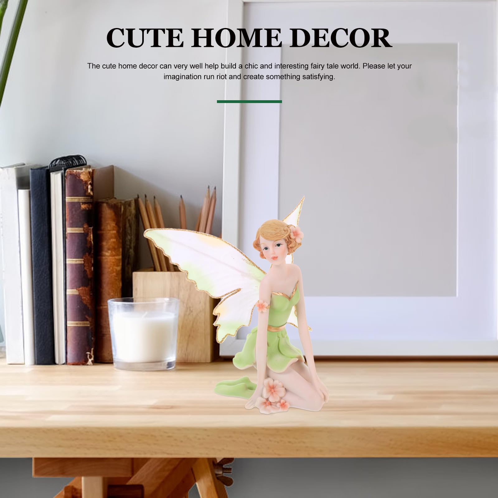 Figura Decorativa de Resina Hada Floral para Jardín y Hogar, Adorno Encantador y Obsequio Adecuado para Cumpleaños y Decoración Exterior