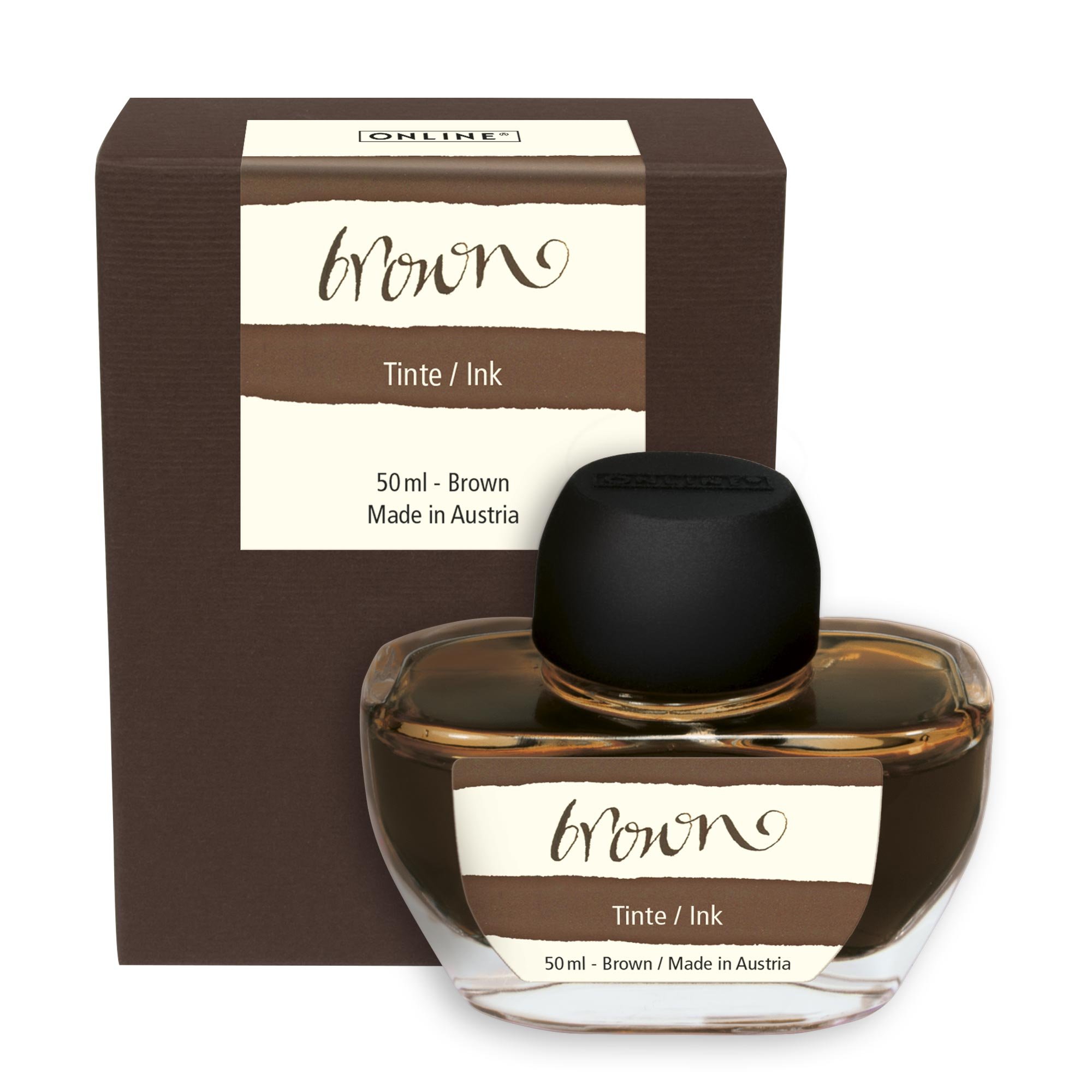 ONLINE 17168/2 Ink bottle Inspiration Line, ink colour BROWN, in bottle à 50 ml, for handlettering / calligraphy / creative design - Image 3