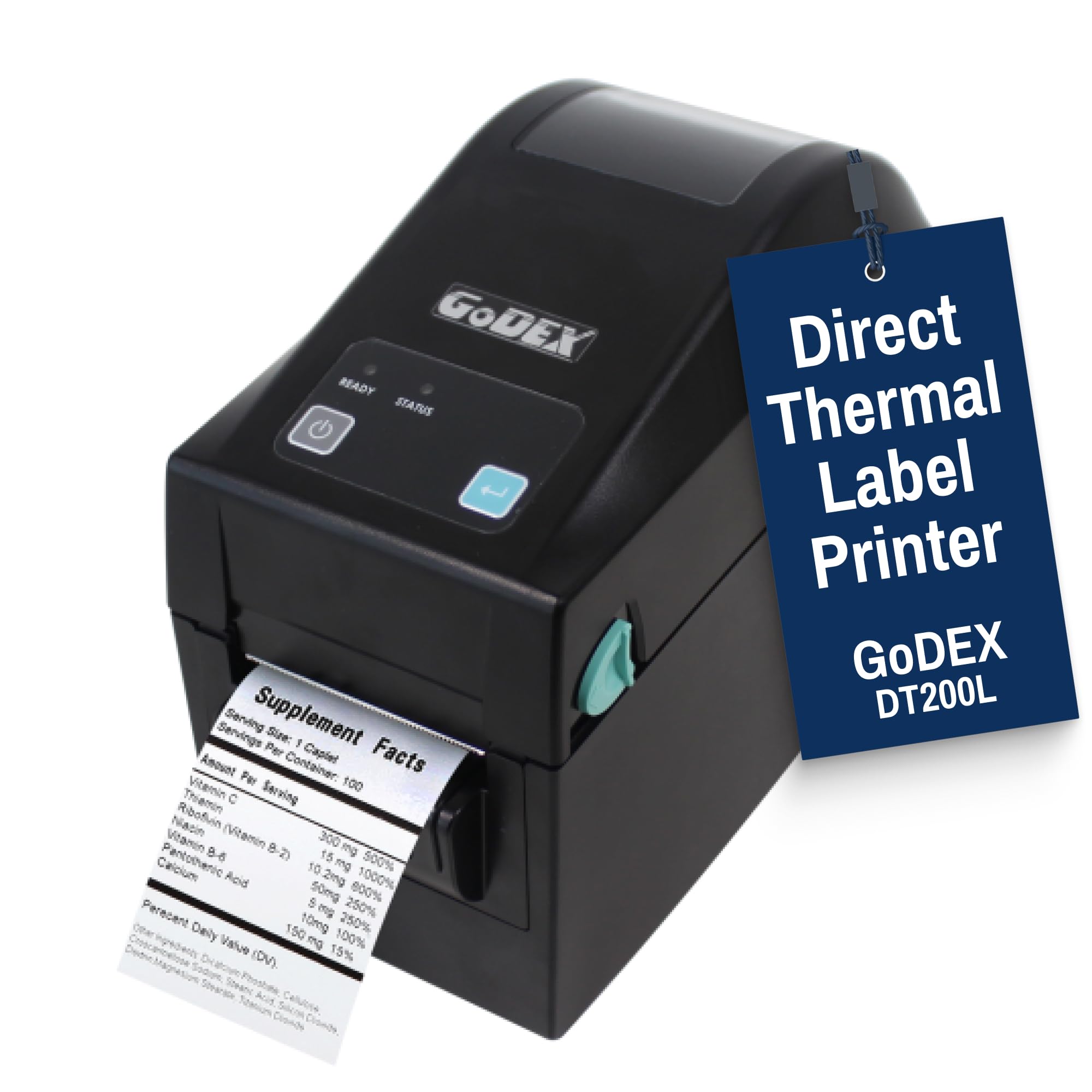 McAuley Labels GoDEX DT200L Direct Thermal Label Printer, 2 in, 203 DPI