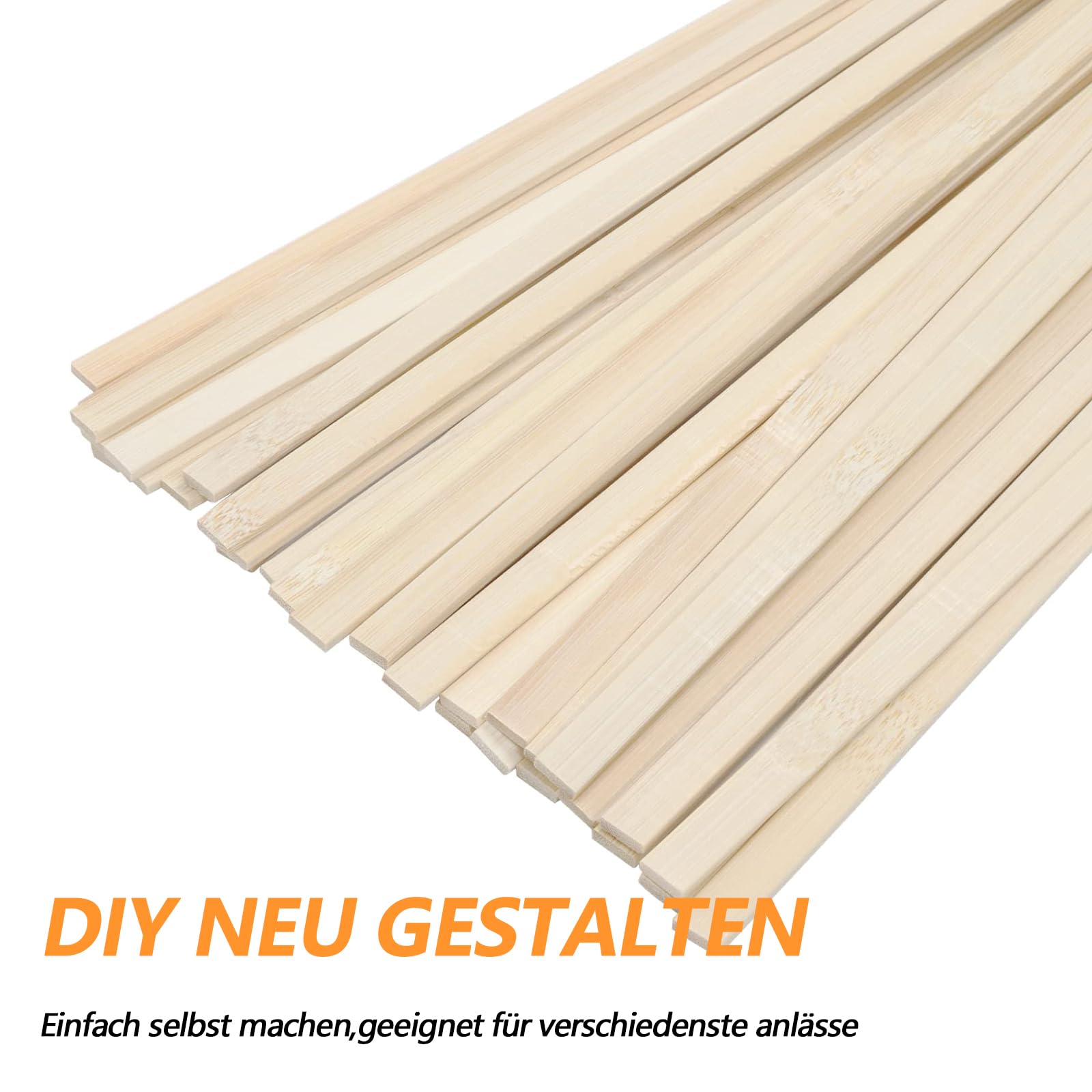 100 bacchette di legno per fai da te, 300 x 9 x 3 mm, bacchette per fai da te, in legno, per fai da te, decorazioni fai da te