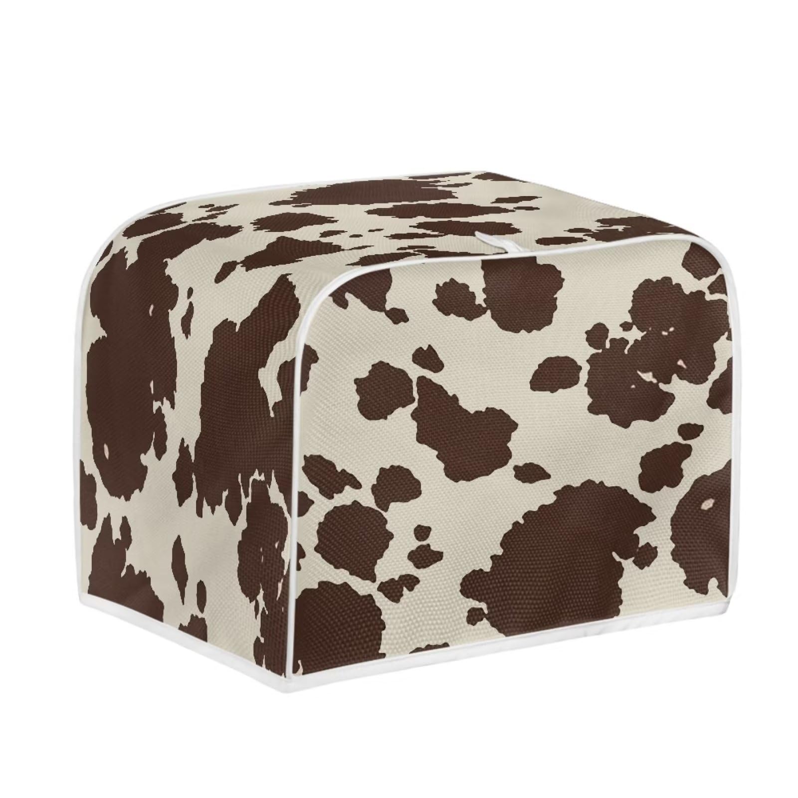 JSLXYYBQ Brown Cow Print Toaster Cover 2 Slice Wide Slot Kitchen Appliance Durable Bread Maker Covers with Zipper Fingerprint Protection Women Gift