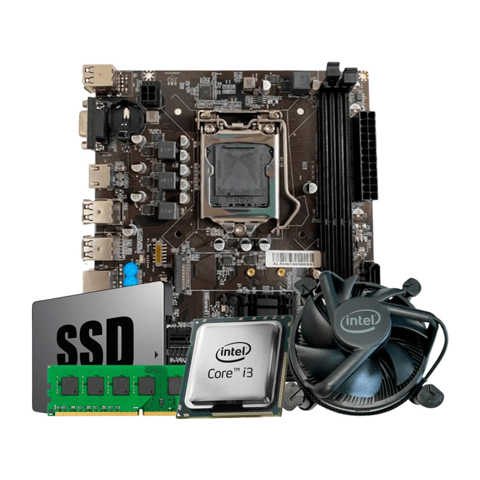 Kit Processador i3 2100 + Placa Mae H61 1155 NMVe M2 + RAM 8GB