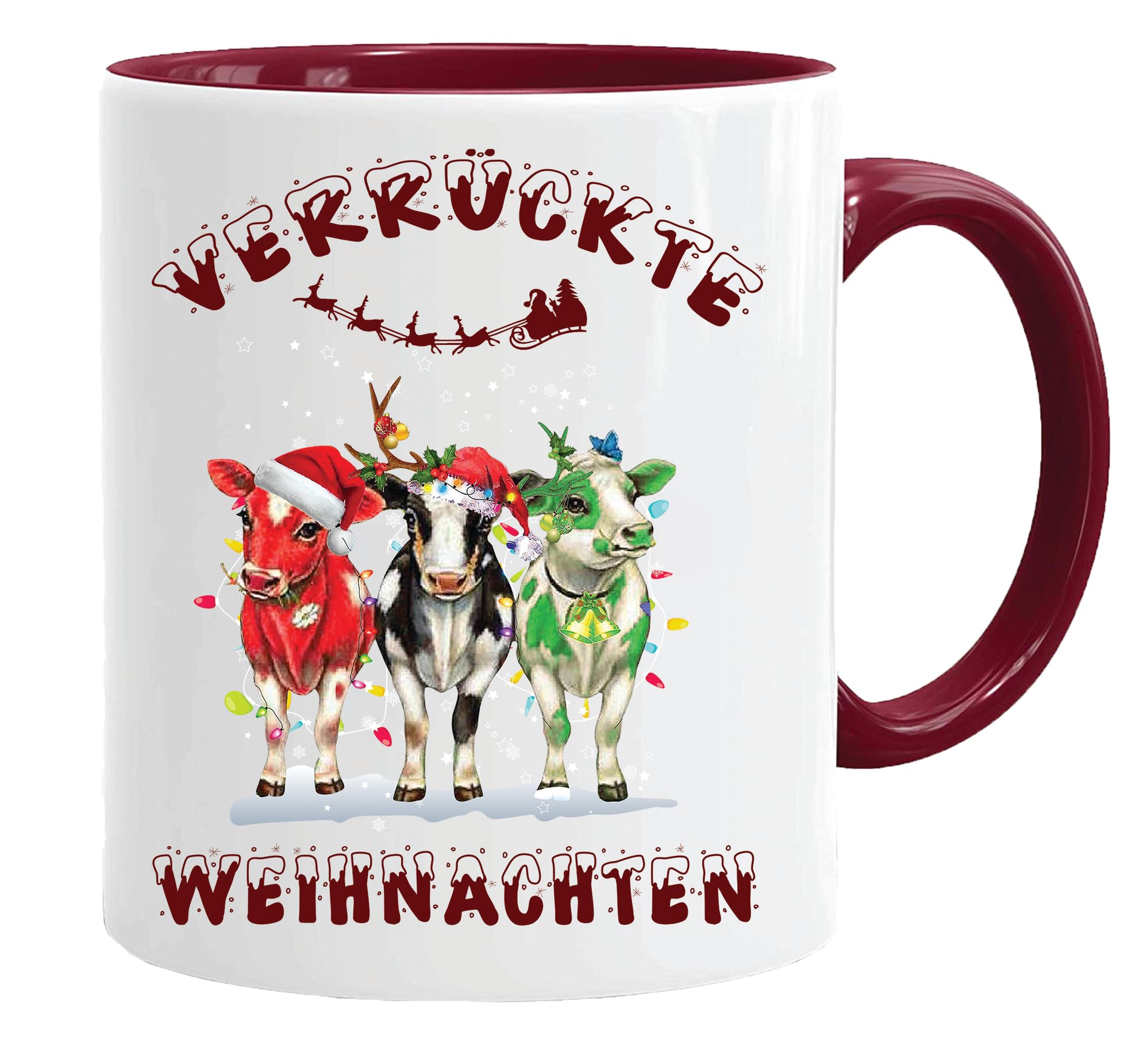 Tasse mit Spruch | Verrückte Weihnachten | kuh tasse | Weihnachtstasse | lustige geschenke | kaffeetasse | abschied kollegin | Weihnachtstasse Tasse Weihnachten | geschenk schwester