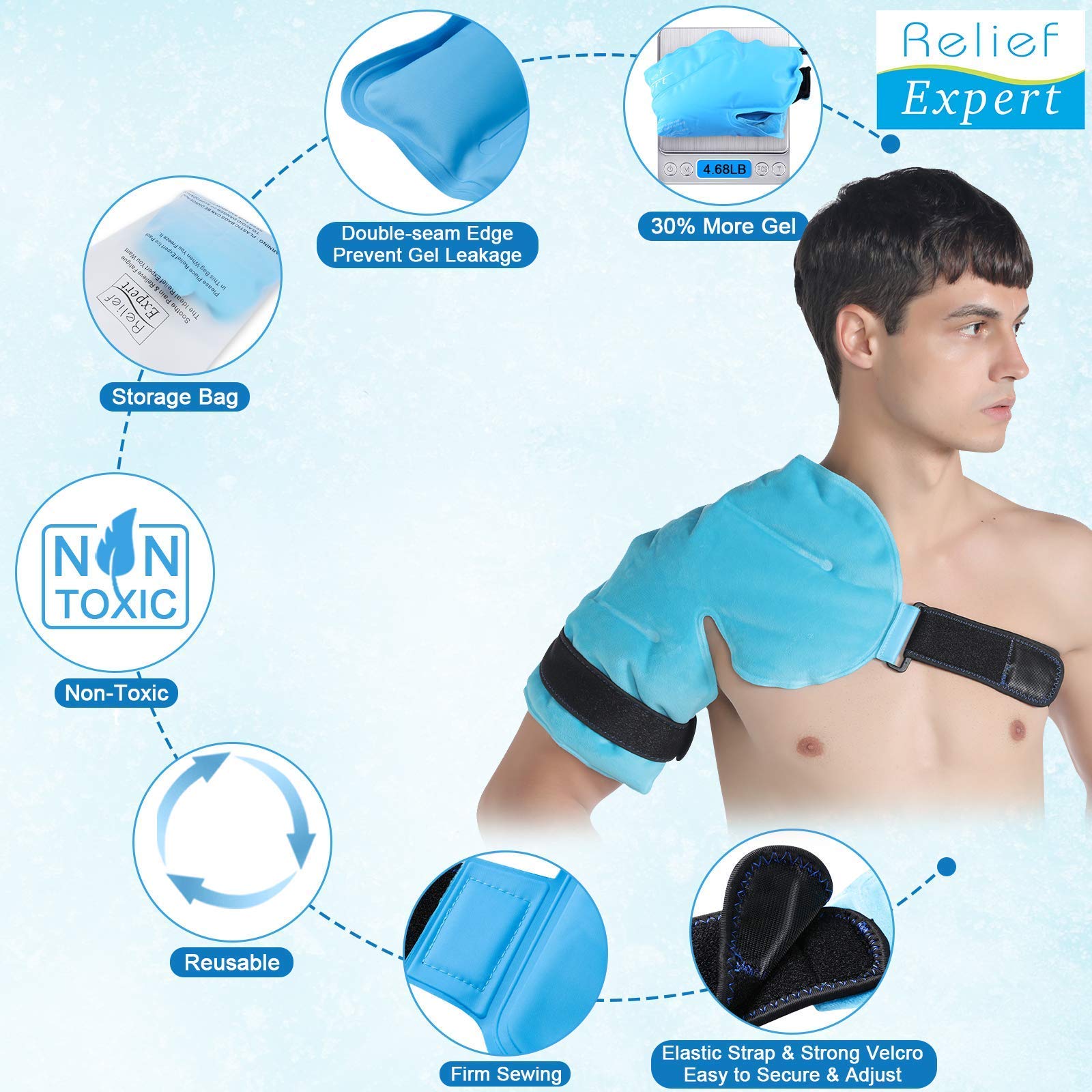 Relief Expert XL Shoulder Ice Pack Rotator Cuff Cold Therapy for