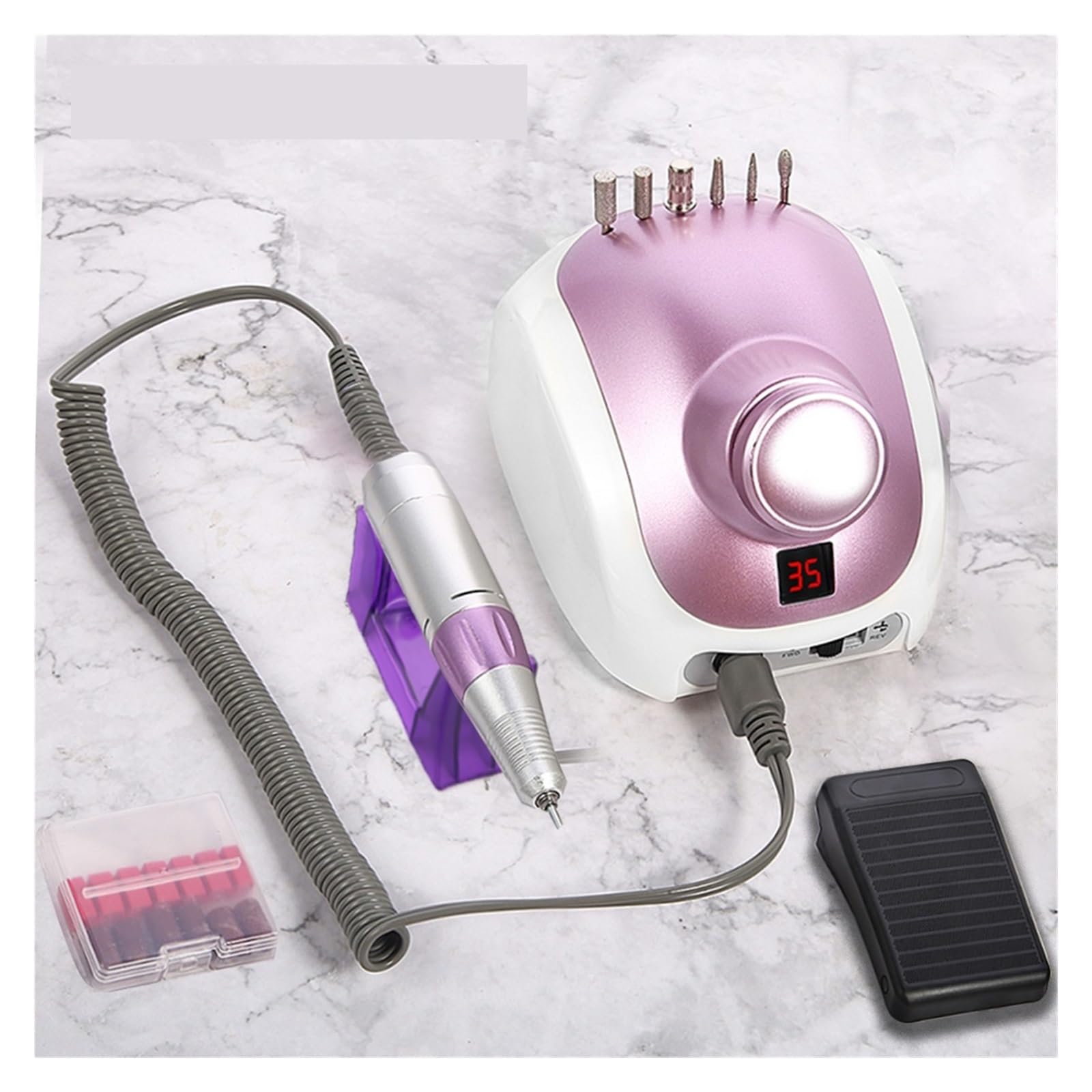 Elektryczna frezarka do paznokci, Wiertarka do paznokci, 35000 obr./min Pro Maszyna do manicure Zestaw do manicure i pedicure Pilnik elektryczny, narzędzie do zdobienia paznokci