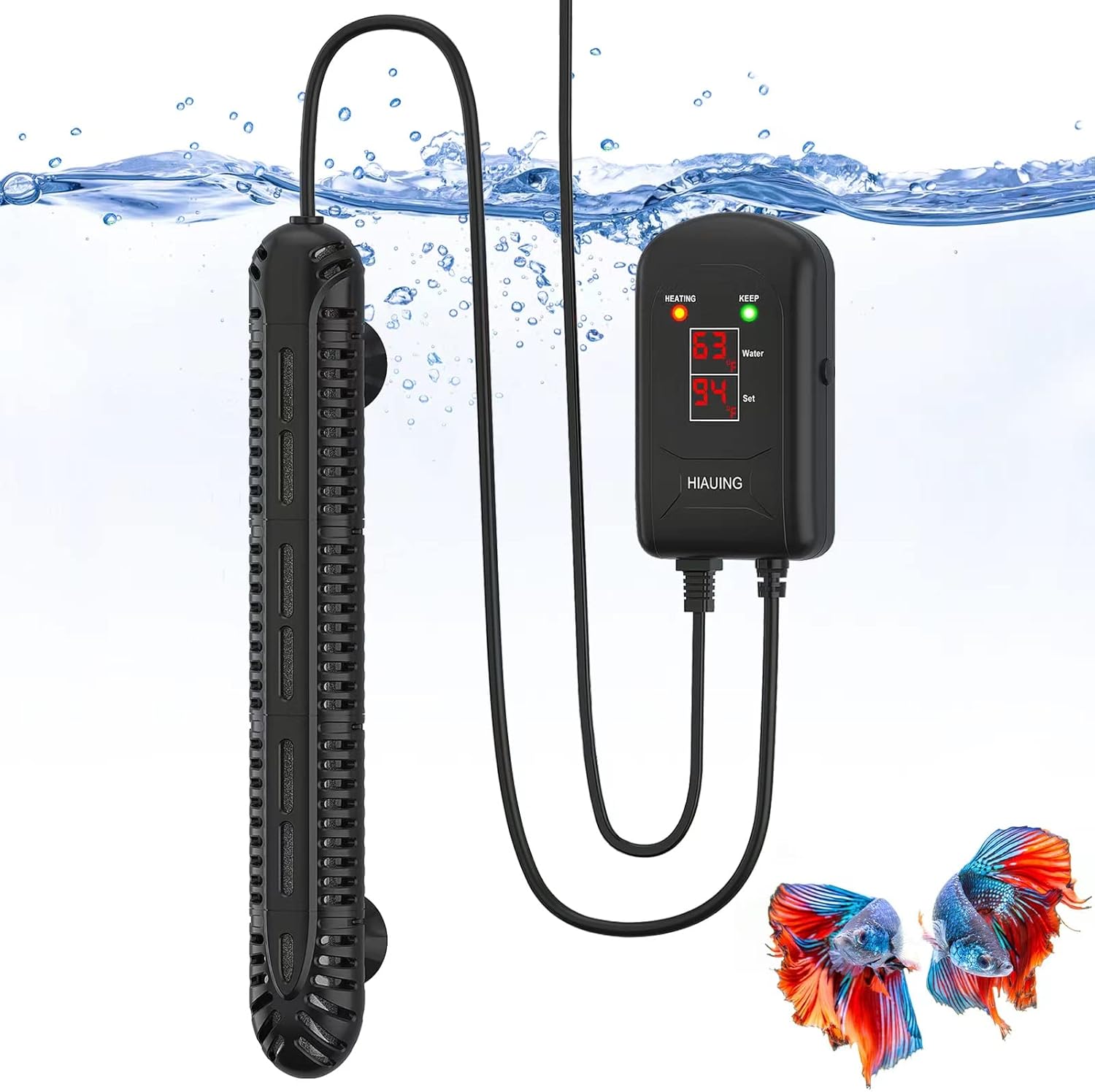 HiTauing Aquarium Heater, 500W Fish Tank Heater with LED
