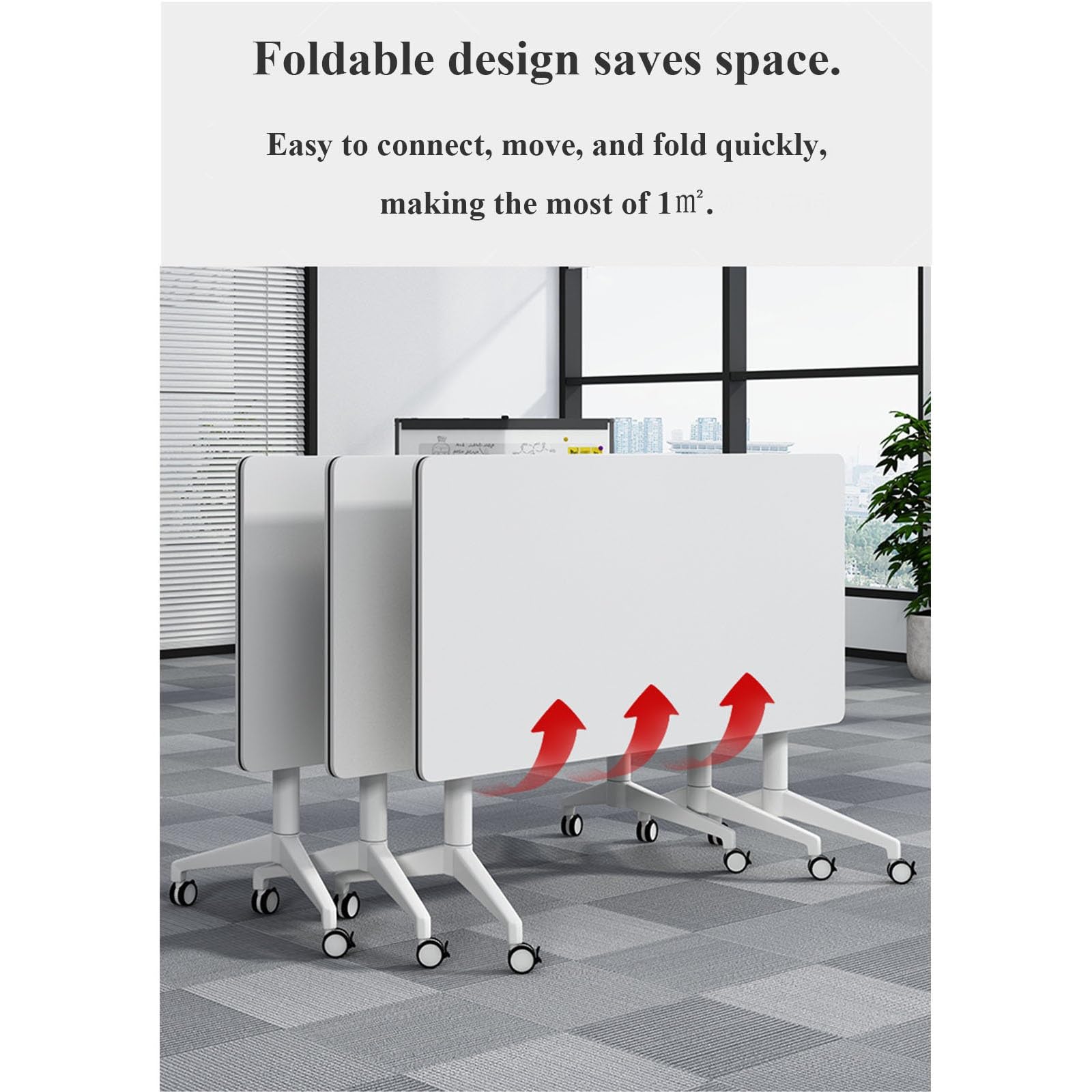Mobiles, Klappbares Konferenztisch-Set (6 Stück) – Rechteckige Klapptische für Büro, Besprechungsräume und Klassenzimmer – 55 X 24 X 30 Zoll (Ca. 140 X 61 X 76 cm) Modular