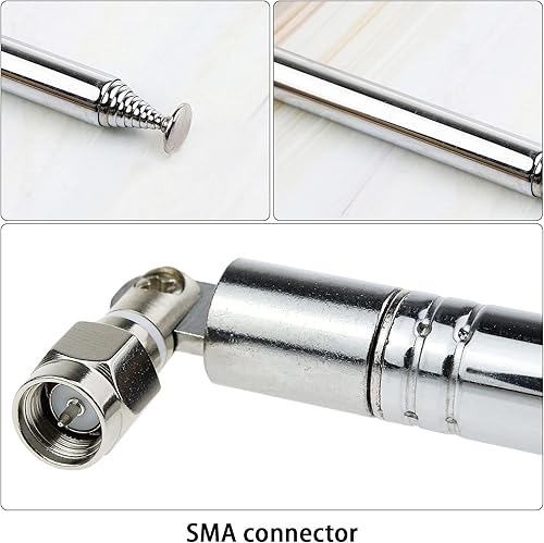Miniatura 5 de Antena telescópica de 10 secciones de 7.874  47.244in 0.394in de diámetro DAB antena FM reemplazo para radio TV VHFUHF sistema inalámbrico de acero