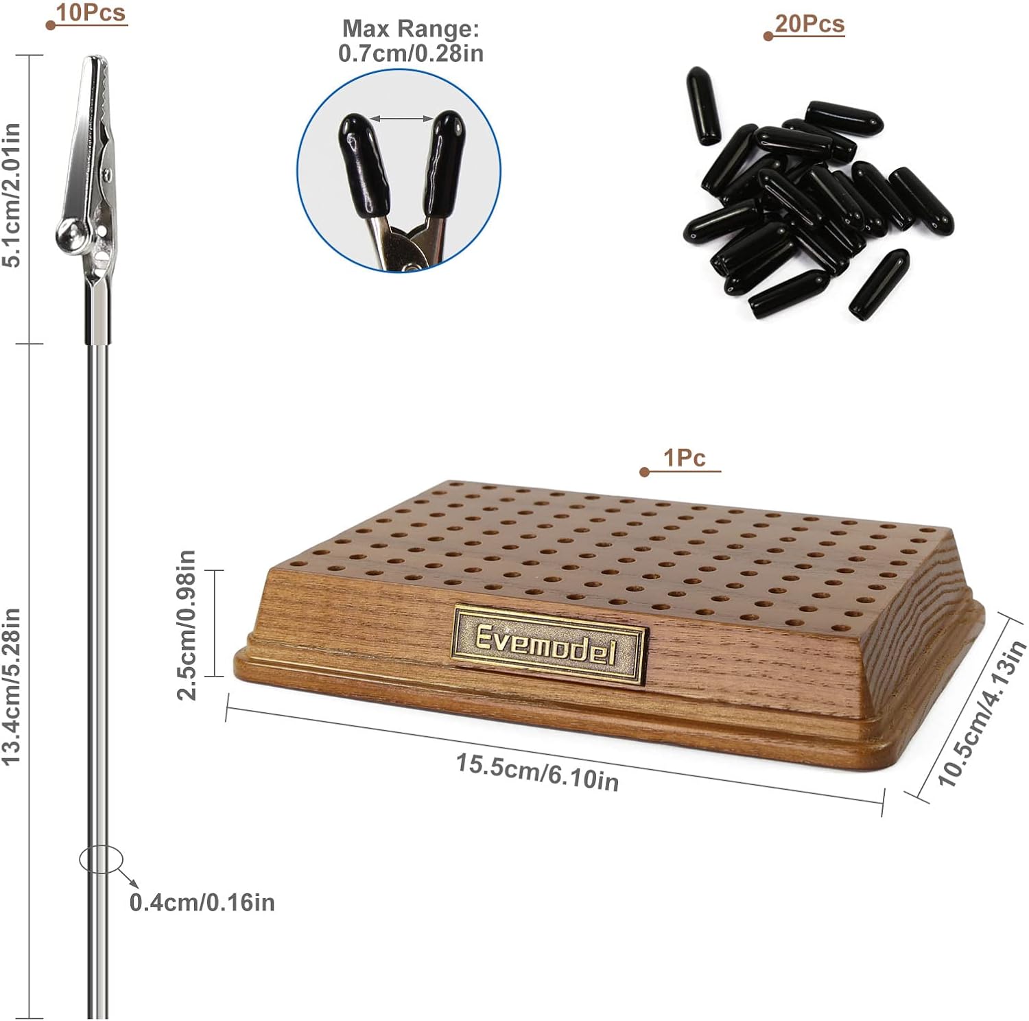 GJJC17 Metal Alligator Clip Stick Set with Wooden Base Painting Airbrush Tools Hobby Model