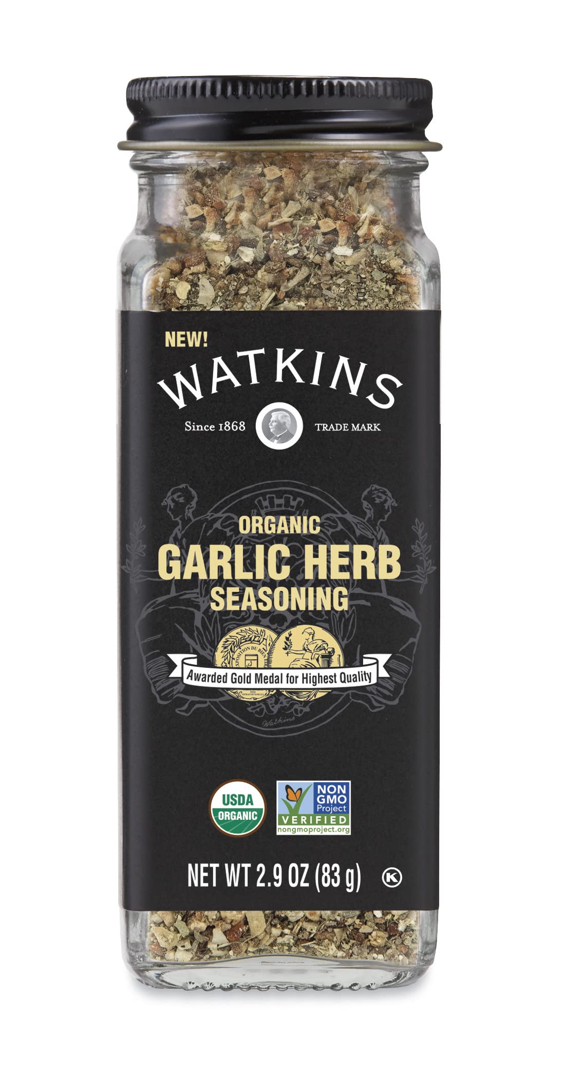 Watkins Gourmet Organic Spice Jar, Organic Garlic Herb, 2.9 Oz. Jar, 1 Count